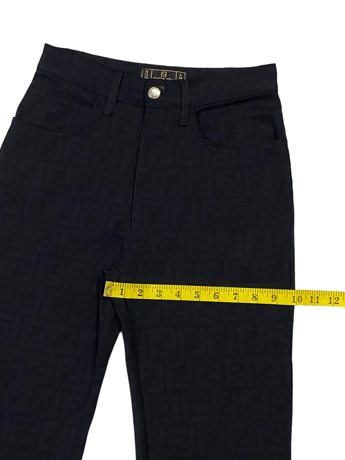 Fendi Vintage Fendi Zucca Monogram Stretch Black Pants Size 25" / US 0 / IT 36 - 8 Thumbnail