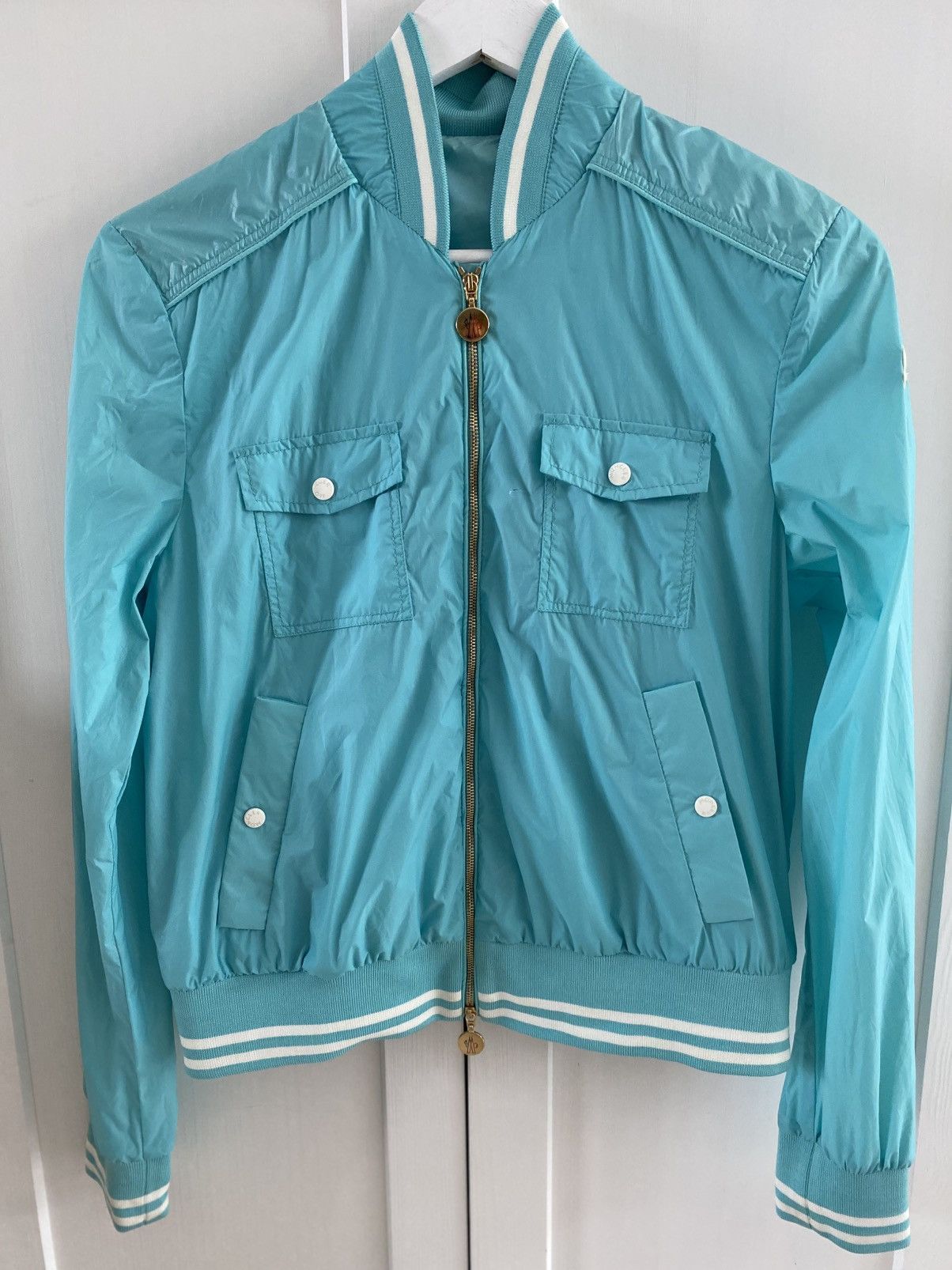 Moncler Moncler sports summer jacket S turquoise - perfect condition Size S / US 4 / IT 40 - 1 Thumbnail