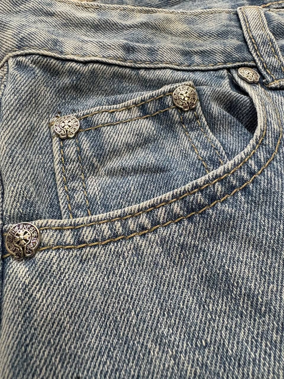 Vintage Custom Chrome Hearts Cross Style Patchwork Size US 28 / EU 44 - 9 Thumbnail