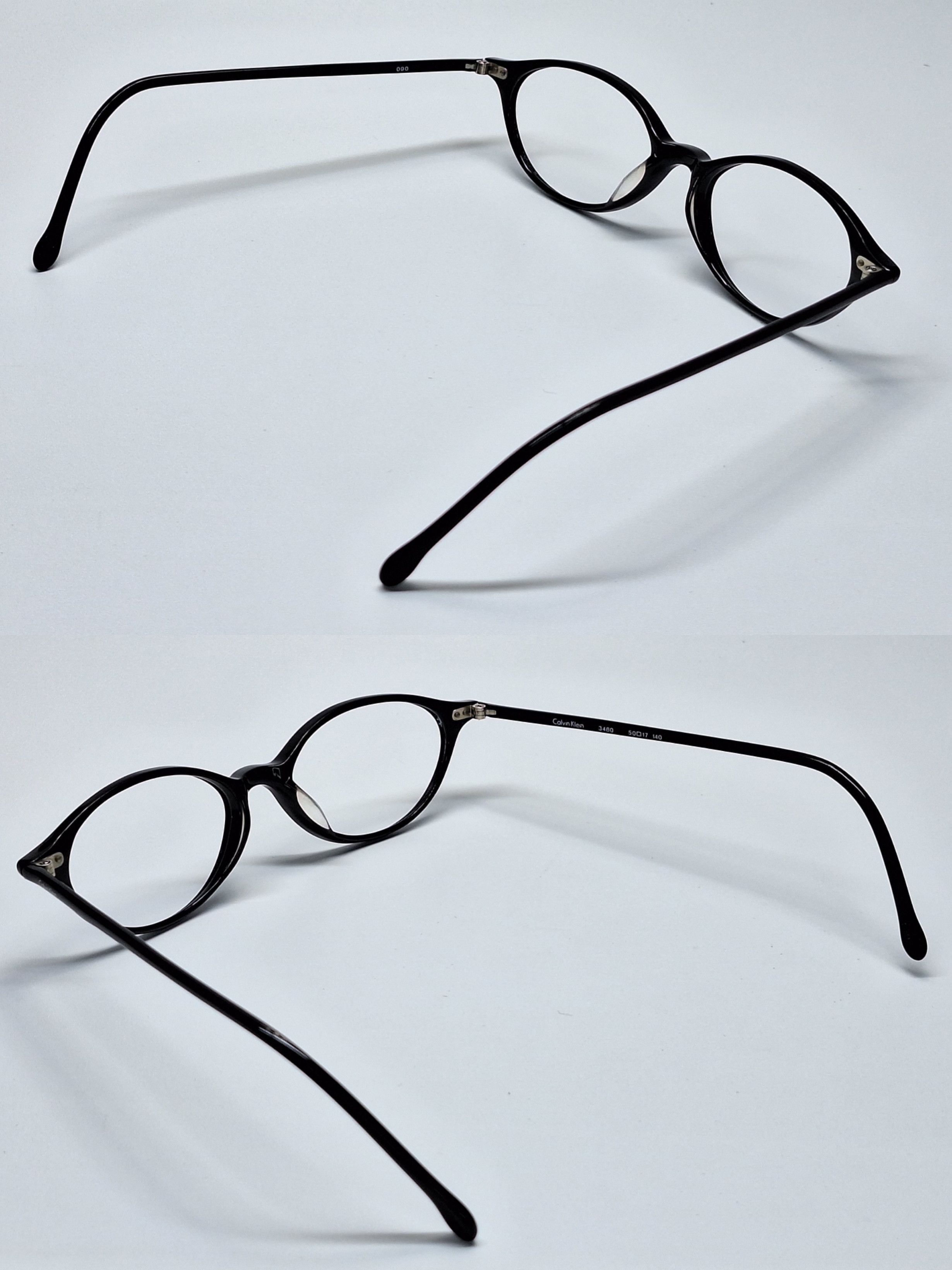 Calvin Klein Calvin Klein 3480 Black Oval Eyeglasses Vintage Geek-Chic Size ONE SIZE - 8 Thumbnail