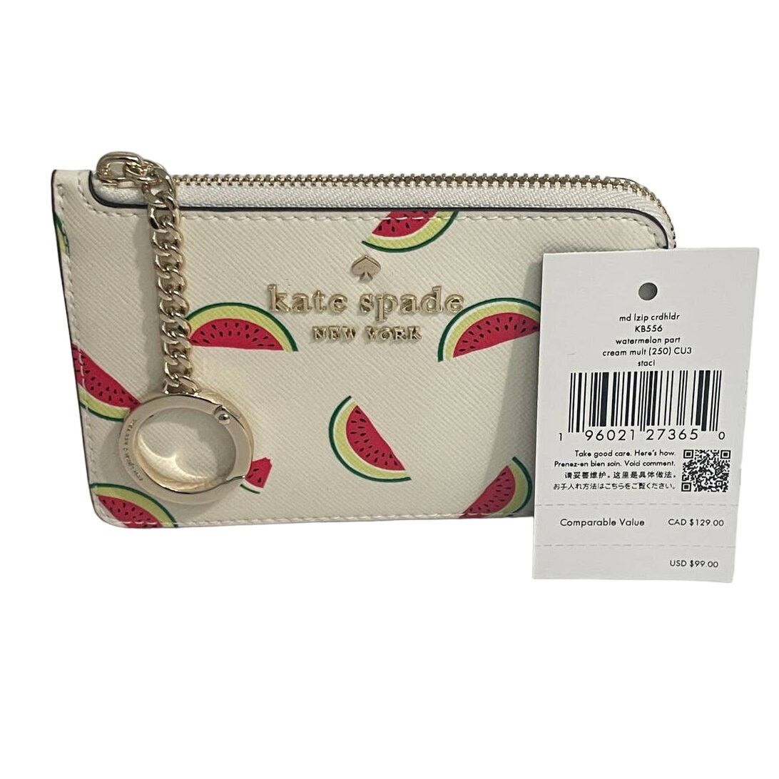 Kate Spade Kate Spade Staci Watermelon Party L-zip Card Holder key ring Size ONE SIZE - 2 Thumbnail