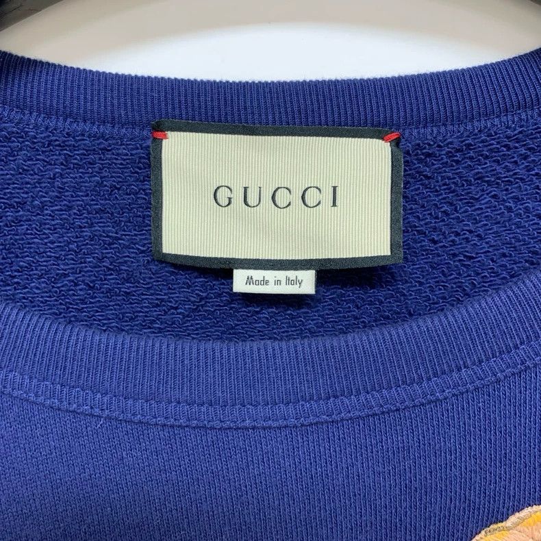 Gucci Gucci Blue Logo Piglet Embroidered Sweatshirt Size US M / EU 48-50 / 2 - 3 Thumbnail