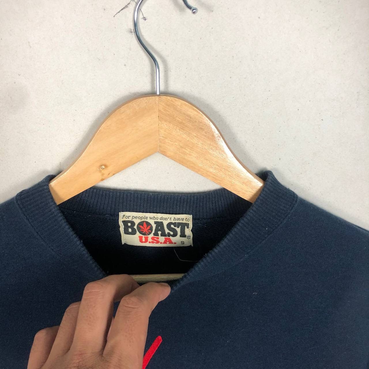 Boast × Vintage Vintage 90s Avant Garde Boast USA Sweatshirt Jumper Winter Size US S / EU 44-46 / 1 - 4 Thumbnail