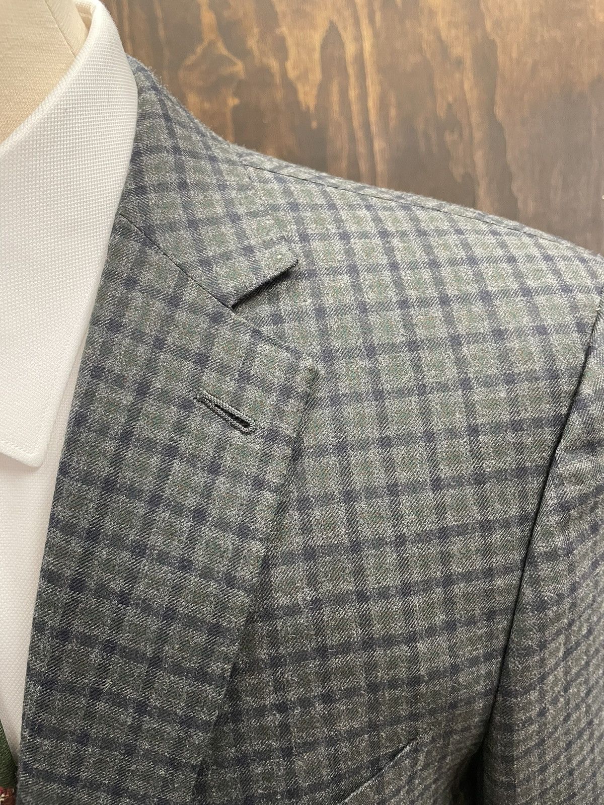 Ermenegildo Zegna Small Check Print Two-Button Jacket Size 44L - 2 Thumbnail