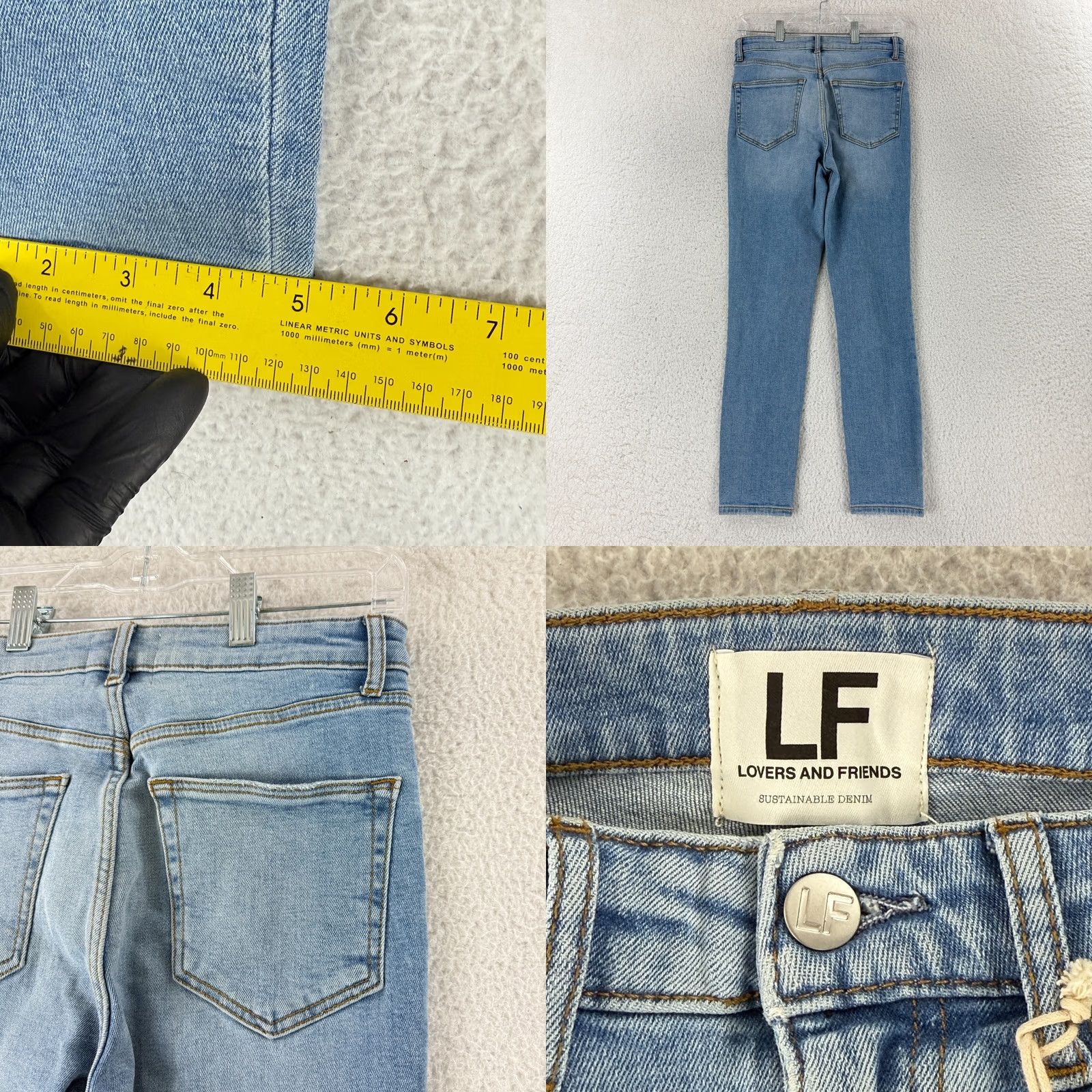 Vintage Lovers + Friends Mason Jeans Womens 26 Blue Denim High Rise Stretch Skinny Jeans Regular Rise Bohemian City College Size 28" / US 6 / IT 42 - 9 Thumbnail