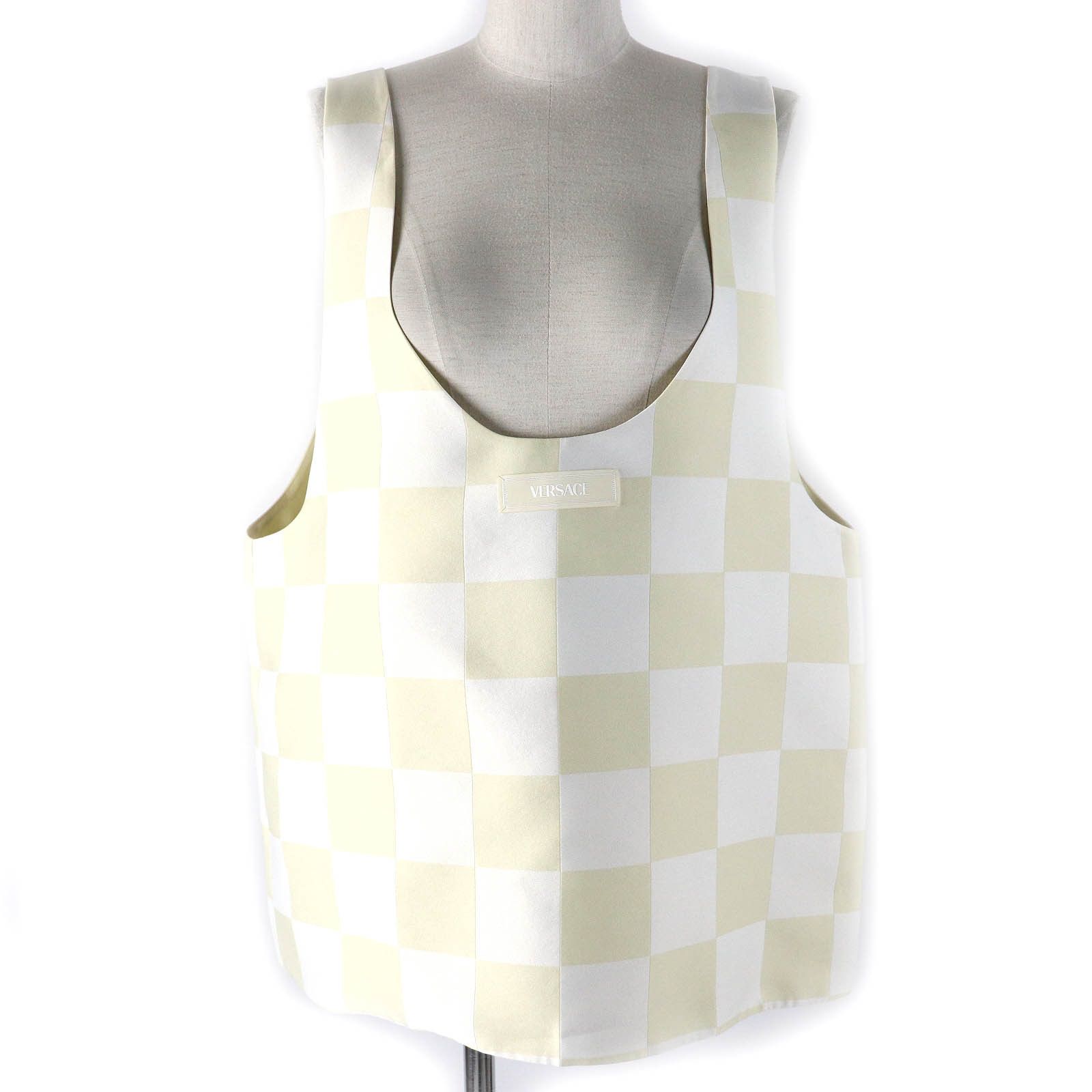 Versace Versace Block Check Sleeveless Top Polyester Top Others Tops DUTY FREE for USA