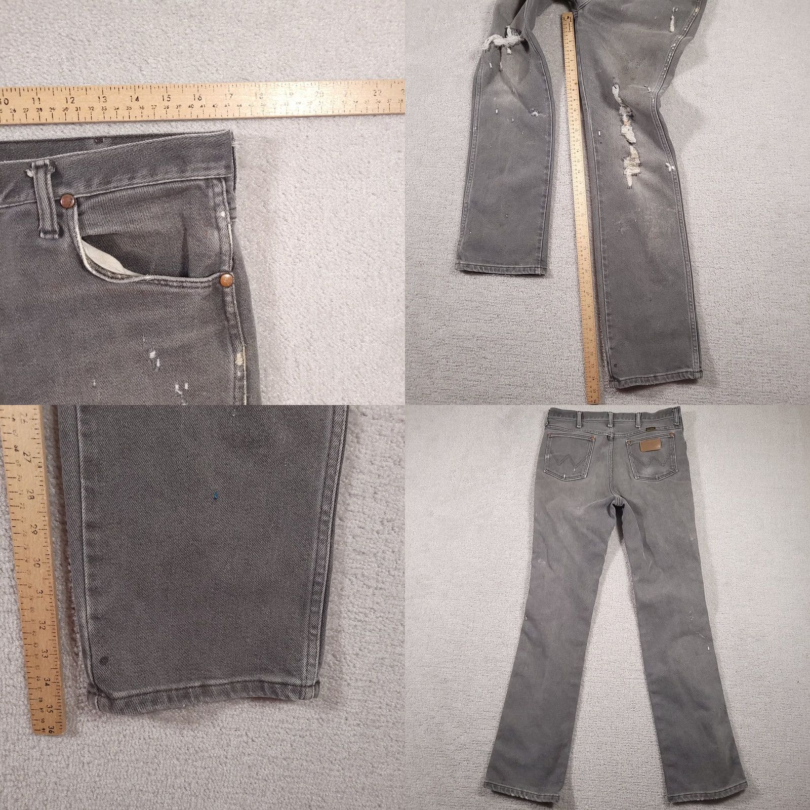Wrangler VINTAGE Wrangler Jeans Men Slim Black Denim 34x36 Cowboy Cut Distressed 938BLK Western Cowboy Ride Adult Mens Size US 34 / EU 50 - 9 Thumbnail