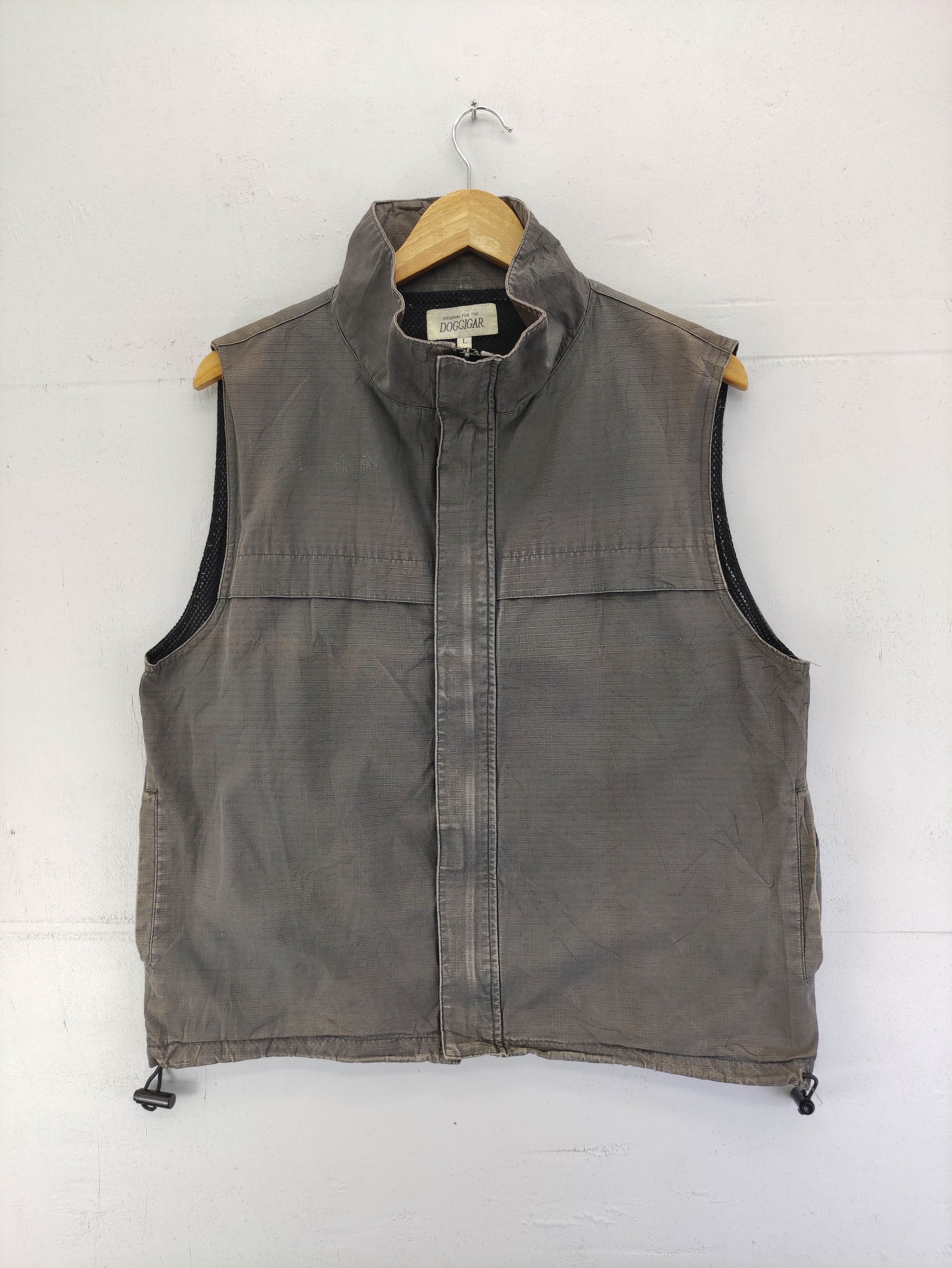 image of Vintage Dog Cigar Faded Vest Zipper, Men's (Size Medium)