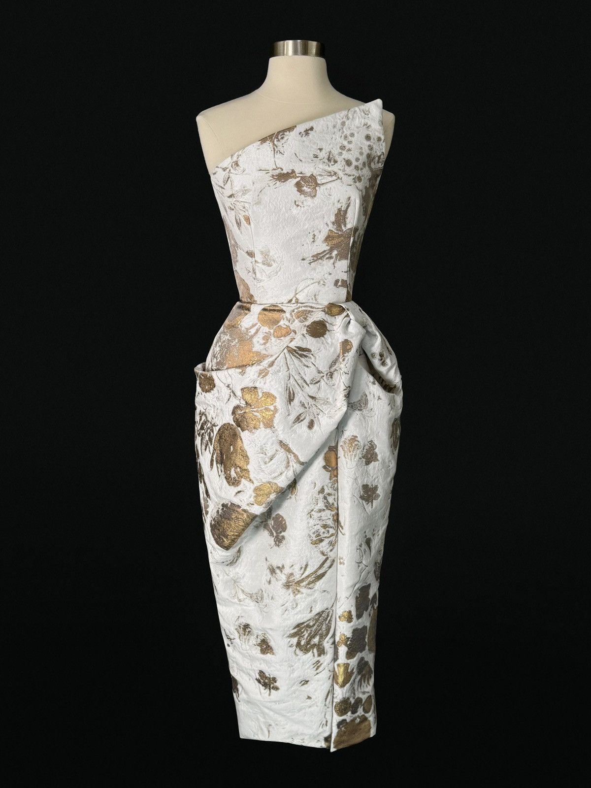 Alexander McQueen US 8 ALEXANDER MCQUEEN Metallic Floral Jacquard Dress Size M / US 6-8 / IT 42-44 - 1 Thumbnail