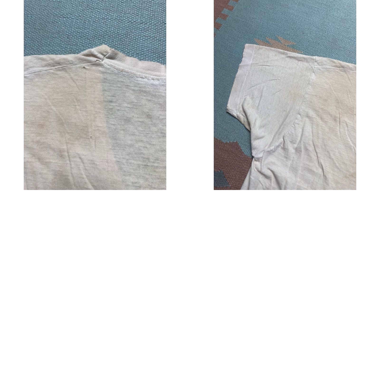 Vintage VINTAGE 70s 80s White T-Shirt V-Neck Cotton Grunge Medium M Mens Size US M / EU 48-50 / 2 - 11 Thumbnail