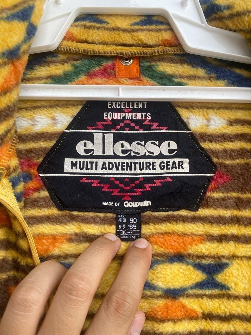 Ellesse × Goldwin Vtg 90s Ellesse native art fleece jacket Medium size Size US M / EU 48-50 / 2 - 5 Thumbnail