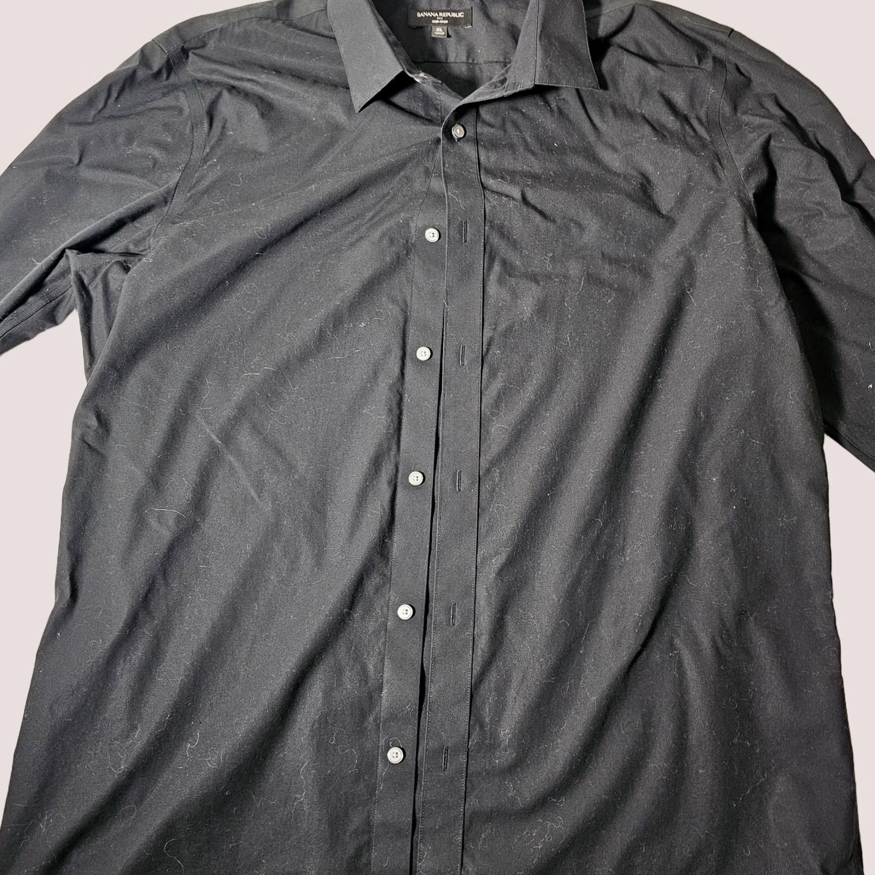 Banana Republic Banana Republic Shirt Button-Up Men XL Black Non-Iron Long Sleeve Standard Fit Size US XL / EU 56 / 4 - 1 Thumbnail