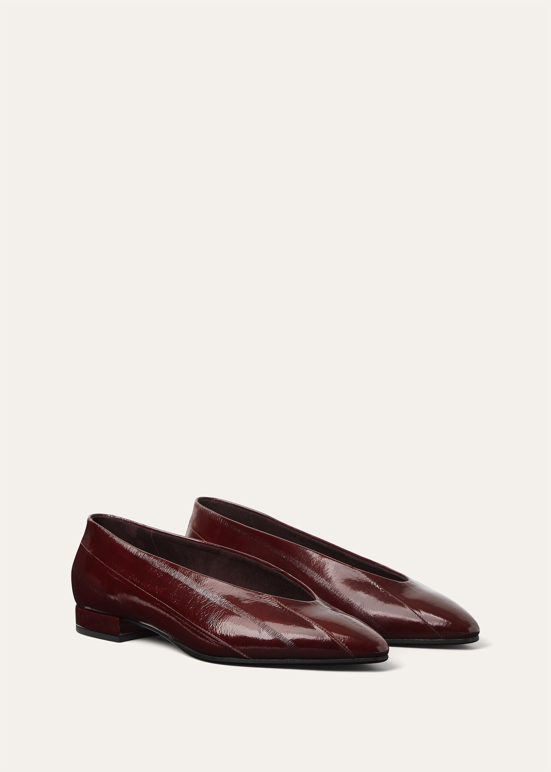 Loro Piana os11x0326 FAQ9685 Rebecca Ballet Flats in Deep Ruby Wine Size US 6 / IT 36 - 3 Thumbnail