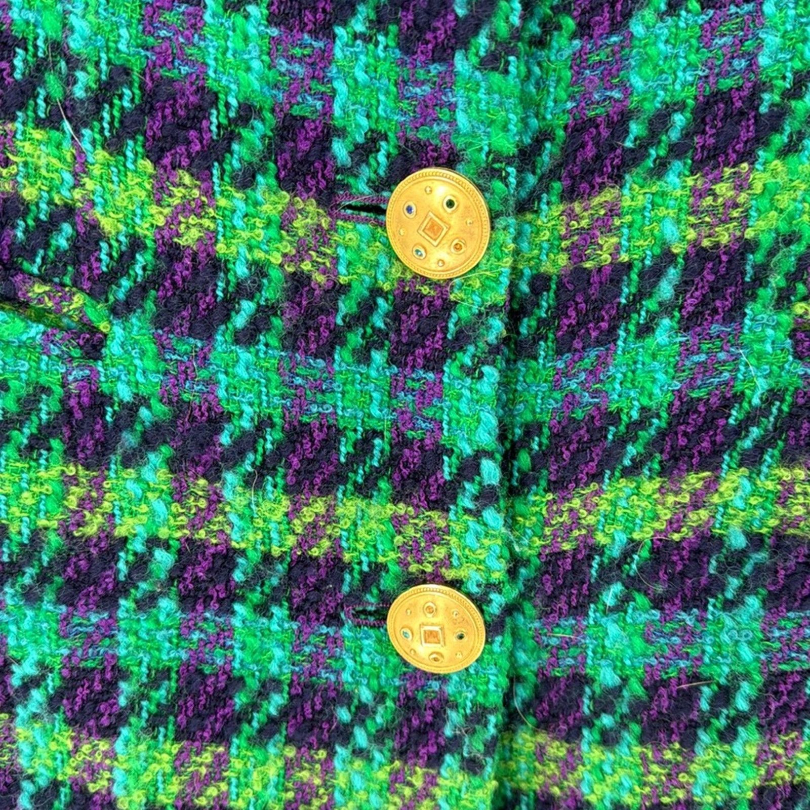 Other Dana Buchman vintage plaid wool double breasted gold buttons Size M / US 6-8 / IT 42-44 - 4 Thumbnail