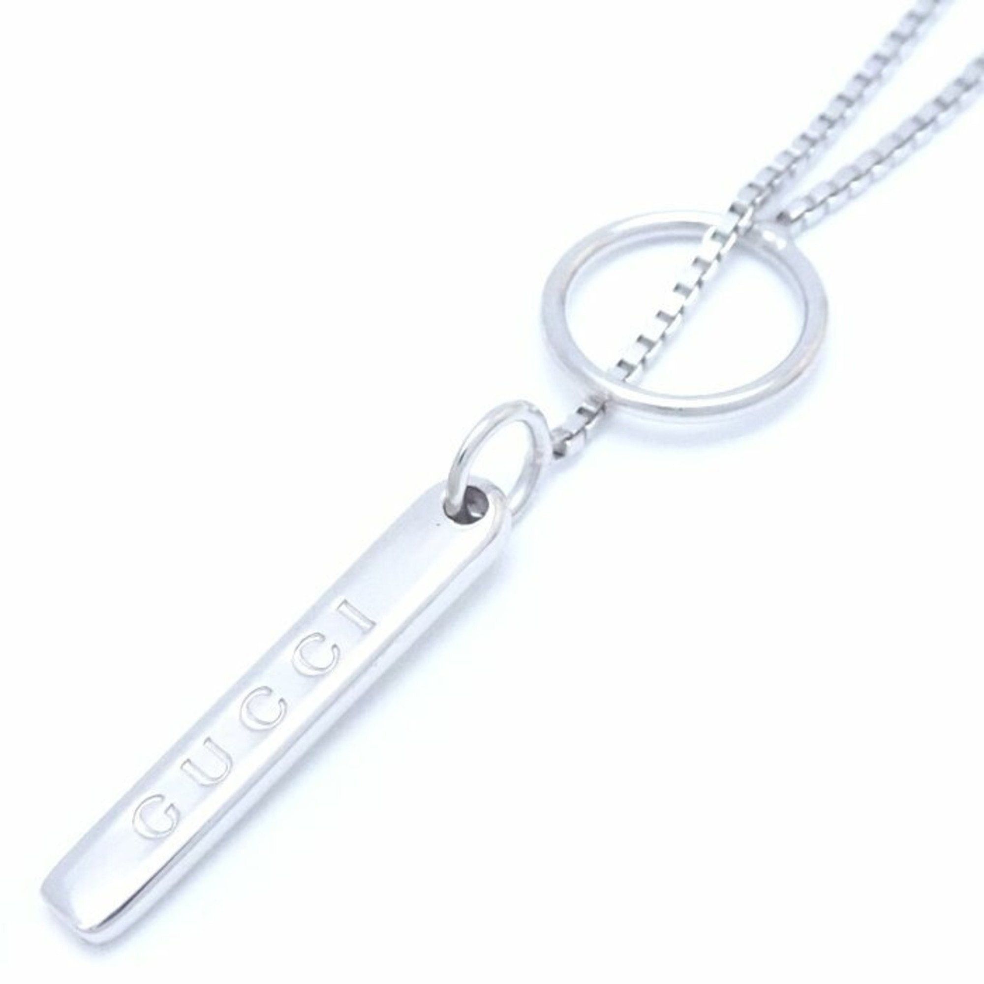 image of Gucci Lariat Necklace K18Wg White Gold 291714, Women's