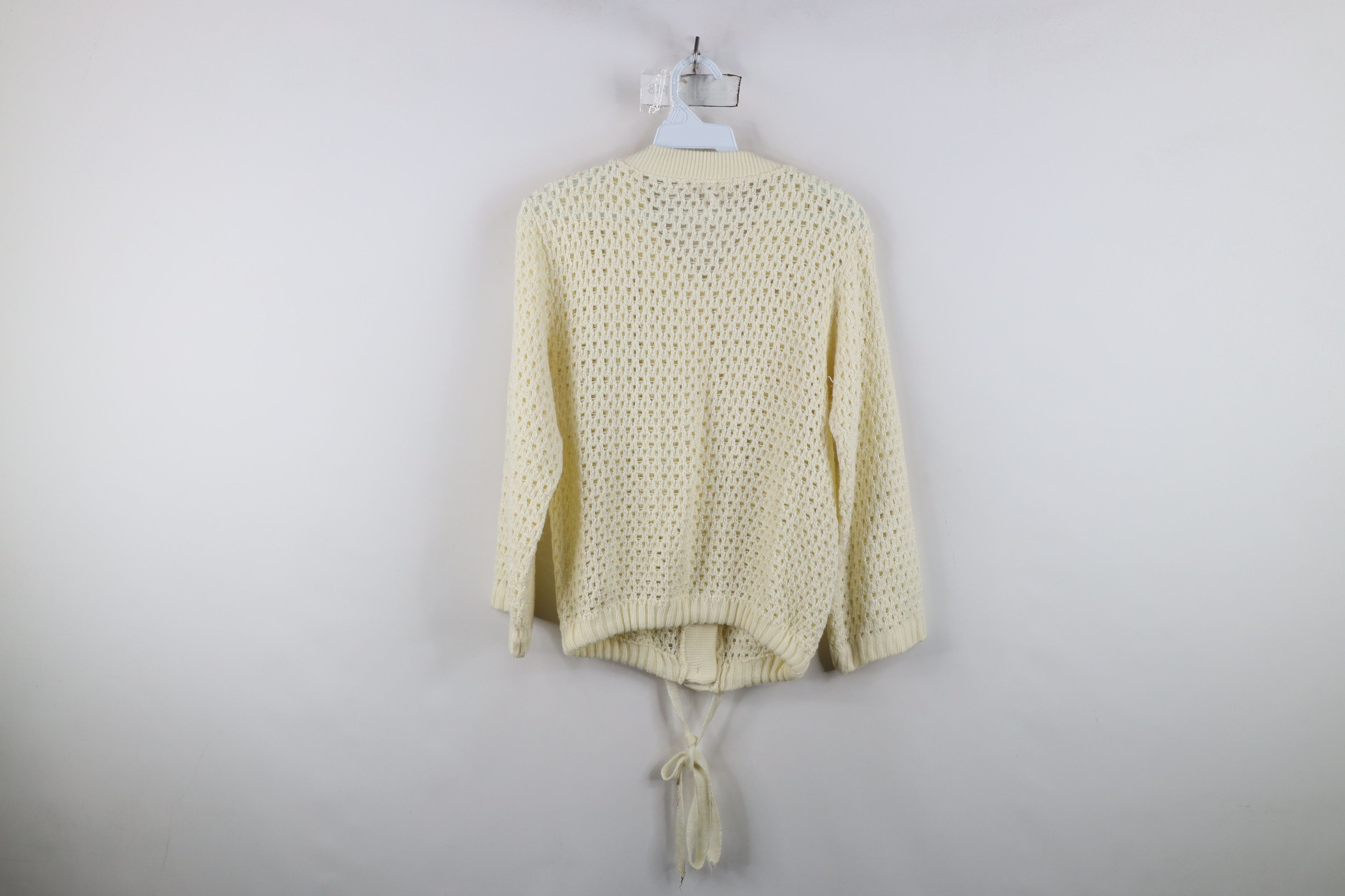Vintage Vintage 60s 70s Boho Chic Knit Tie Bottom Cardigan Sweater Size M / US 6-8 / IT 42-44 - 11 Thumbnail