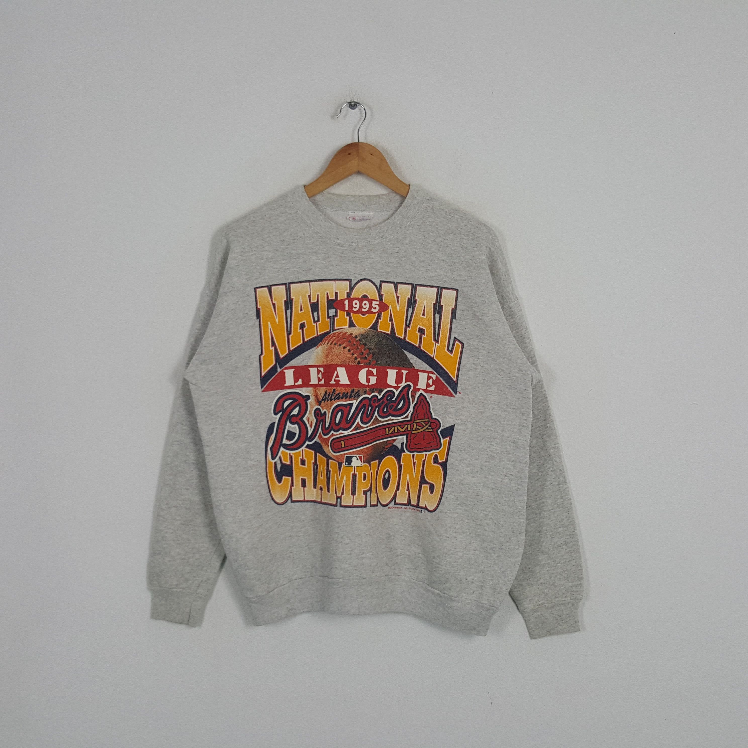 MLB × Vintage Vintage 90's Atlanta Braves Baseball Team Sweatshirt Size US L / EU 52-54 / 3 - 1 Thumbnail