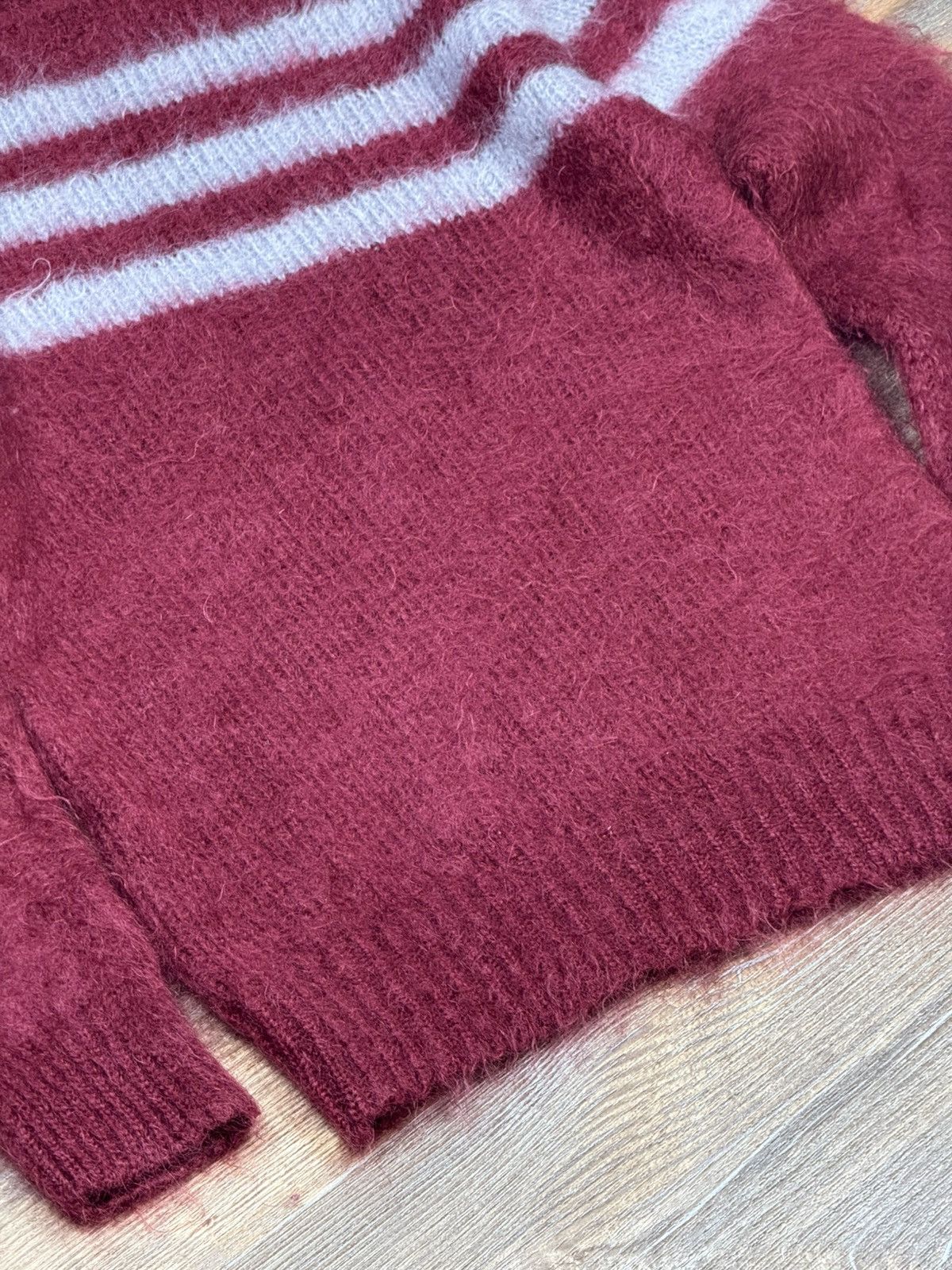 Howlin By Morrison × Howlin' Howlin by Morrison Stripped Red Mohair Crewneck Sweater Size US S / EU 44-46 / 1 - 7 Thumbnail
