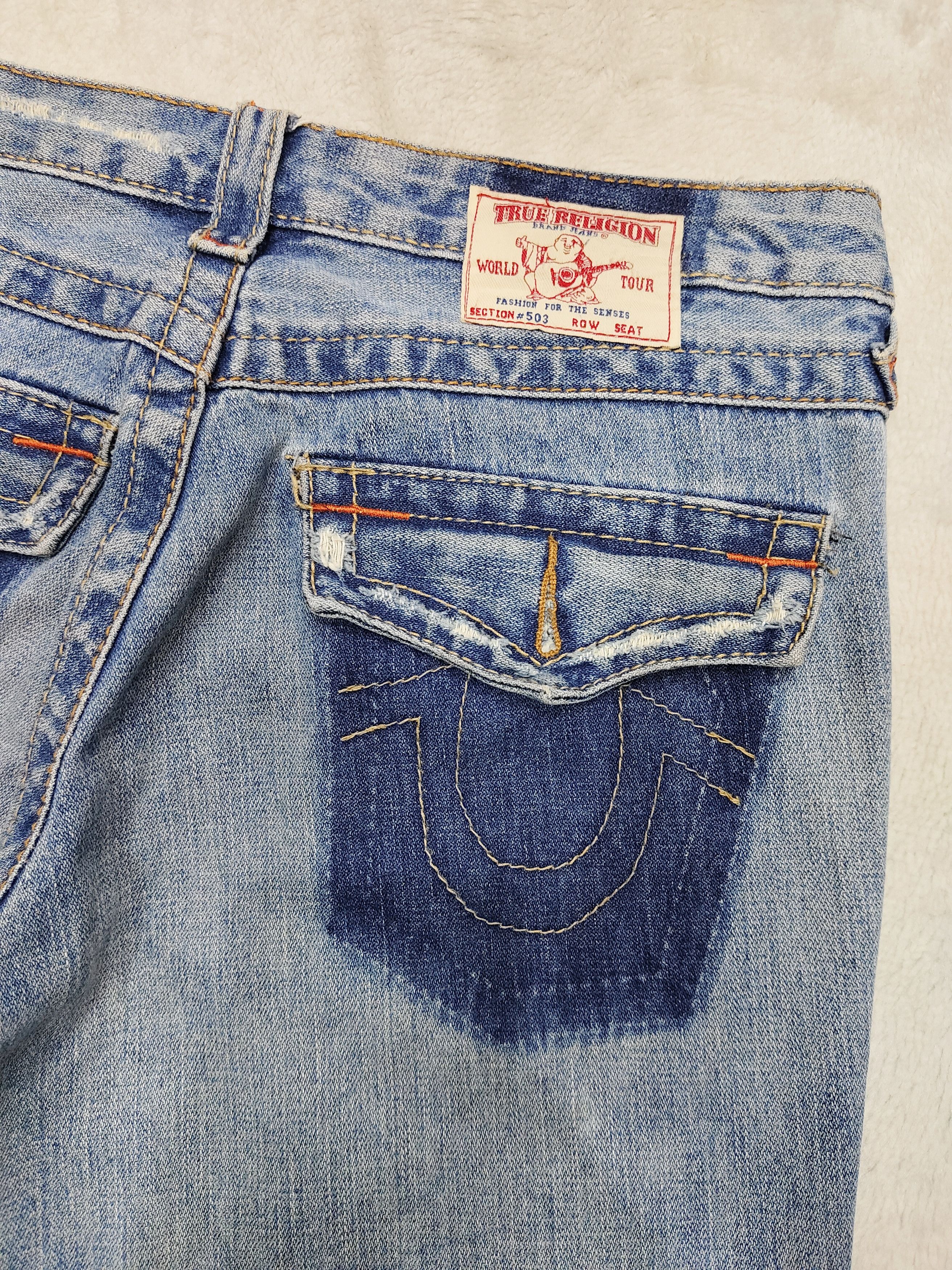 True Religion True Religion- Y2K Ghost Pocket Pacthwork Distressed Flare Size 29" - 6 Thumbnail