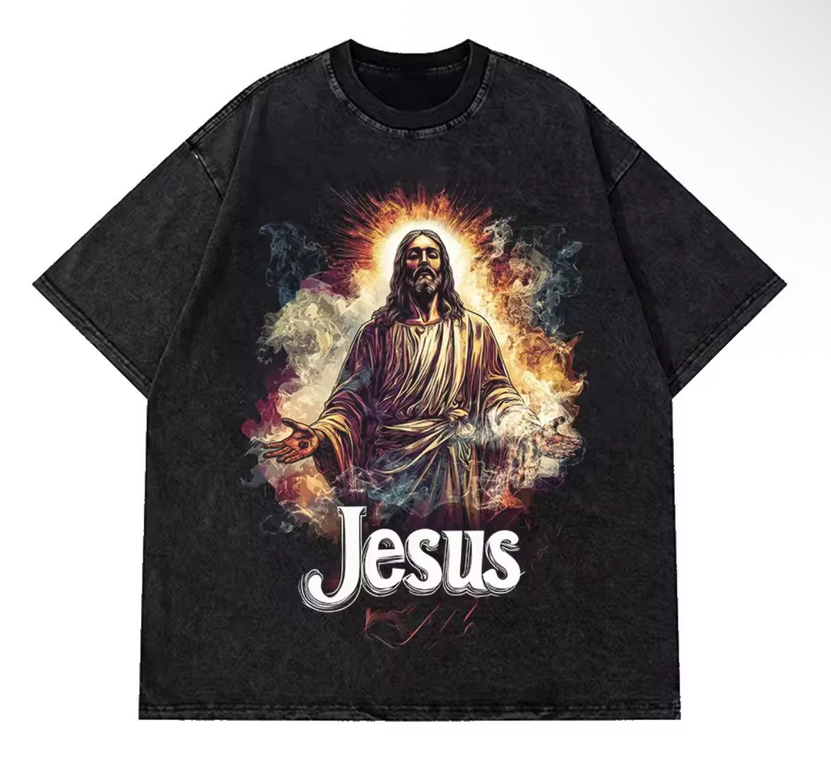 Other Vintage Jesus Christian God Print Washed Short Sleeve TShirt Size US S / EU 44-46 / 1 - 1 Thumbnail