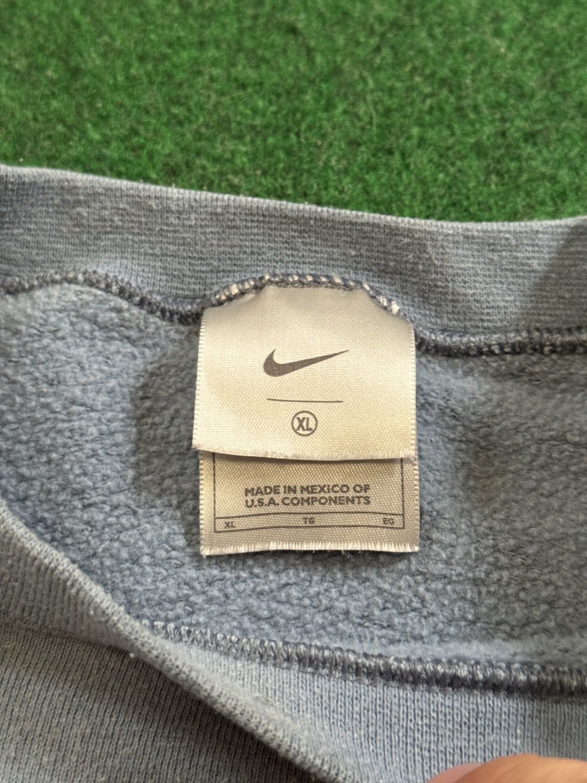 Nike Vintage Y2K Nike Gray Tag Blue Gray Mini Swoosh Sweatshirt Size US XL / EU 56 / 4 - 3 Thumbnail
