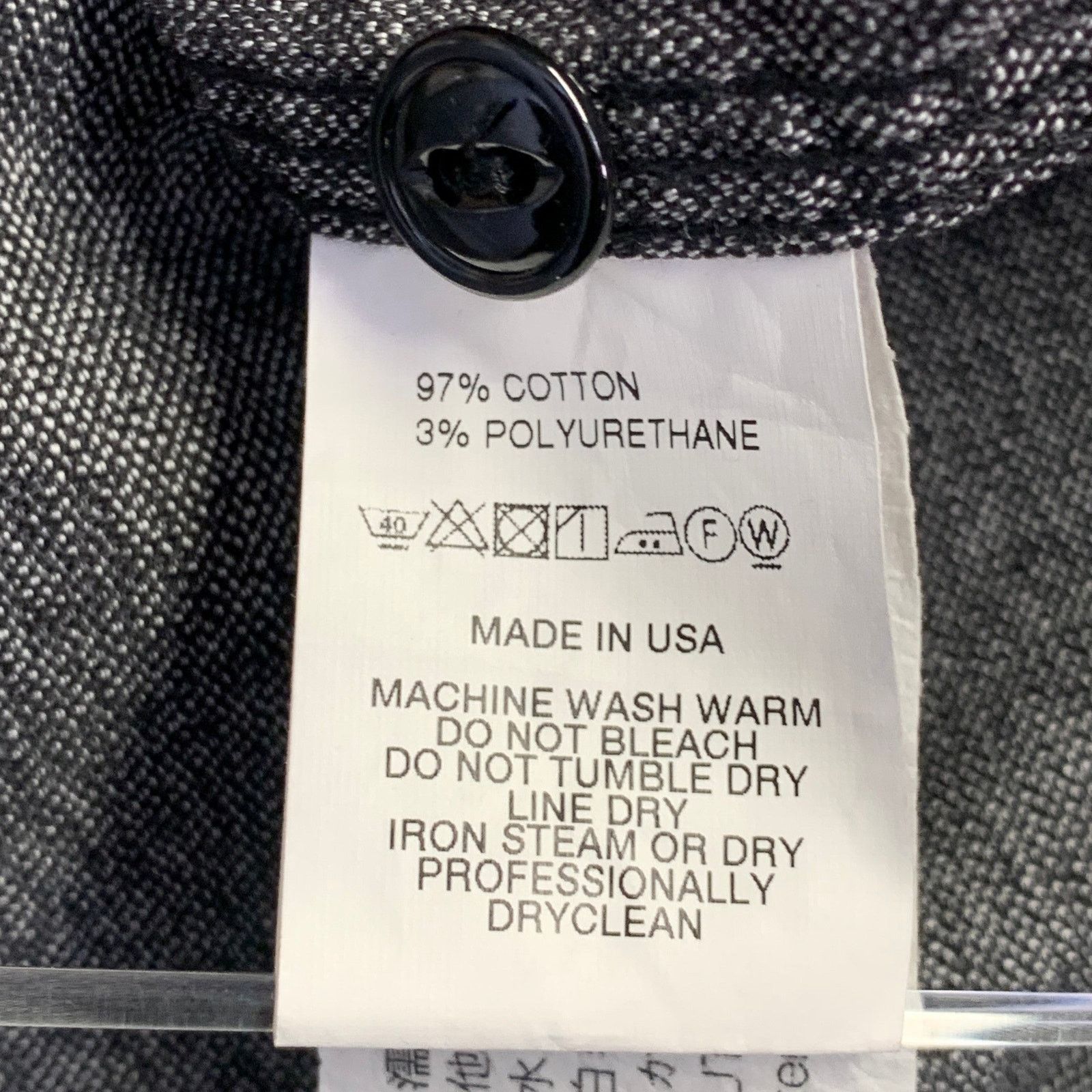 Size L Grey Heather Cotton Two Pockets Long Sleeve Shirt
