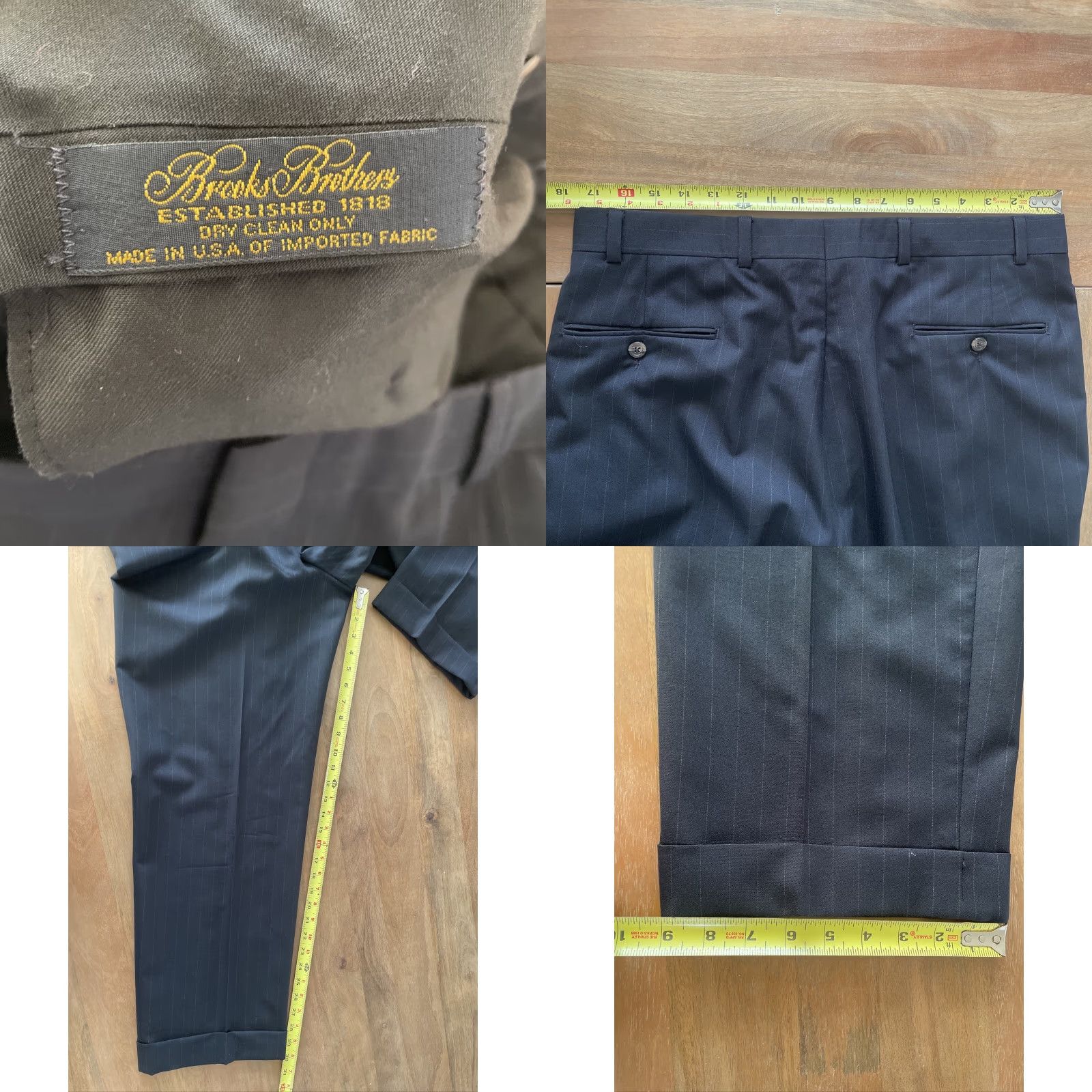 Brooks Brothers VINTAGE Brooks Brothers Pinstripe Dark Blue 2 Piece Suit Men’s 40L Sport Jacket 35x30 Pants Blue Wool Pinstripe 2 Piece Suit Mens 40L Regular Womens? Size 40R - 10 Thumbnail
