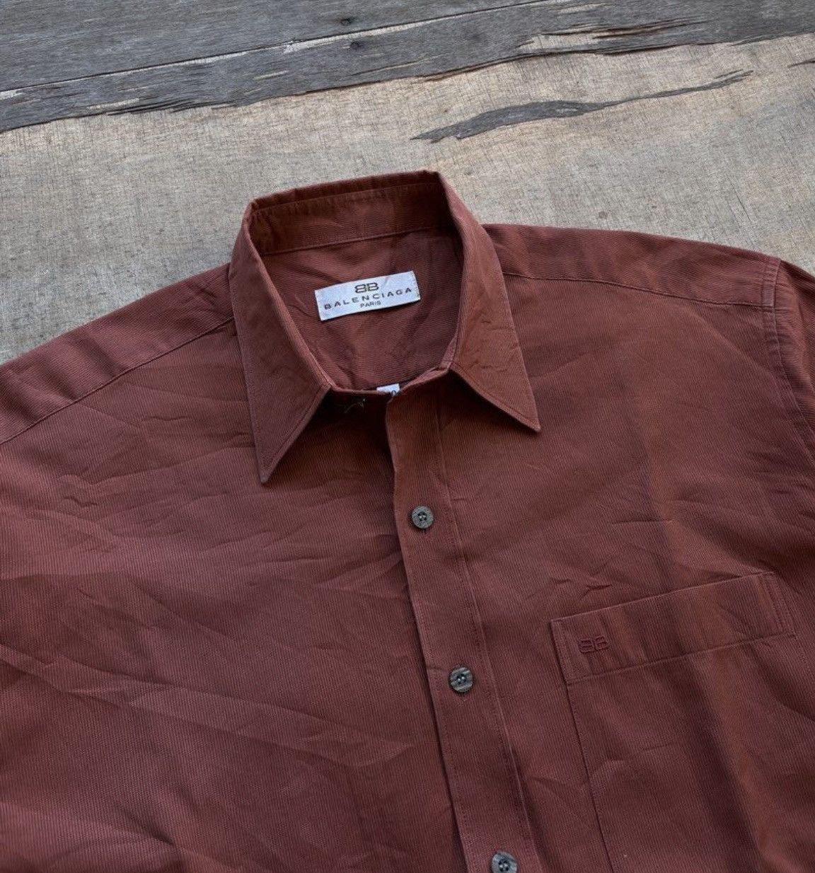 Balenciaga Vintage Balenciaga Red Striped Shirt Size US L / EU 52-54 / 3 - 2 Thumbnail
