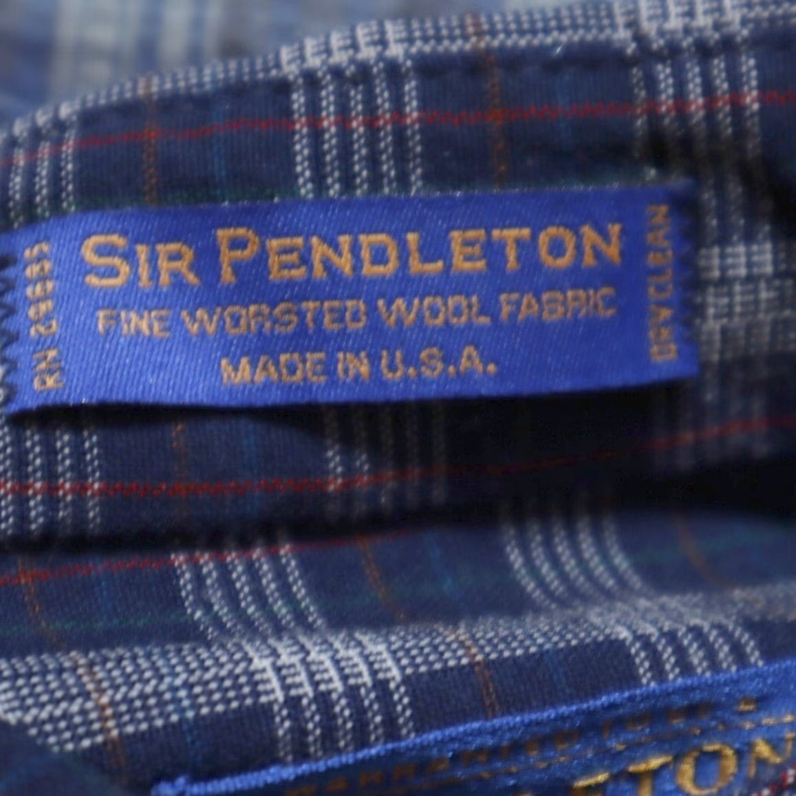 Pendleton VINTAGE Pendleton Sir Pendleton Wool Plaid Long Sleeve Button Up Shirt Navy Blue Mens L Size US L / EU 52-54 / 3 - 6 Thumbnail