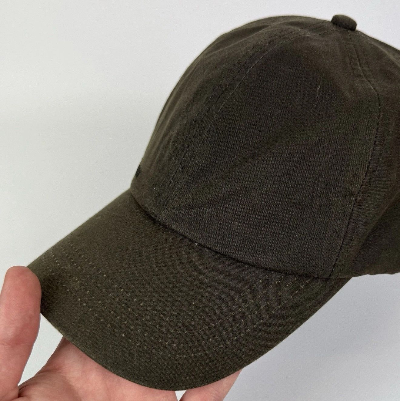 Barbour Barbour Waxed Cotton Baseball Cap Hat One Size Green Top Size ONE SIZE - 3 Thumbnail