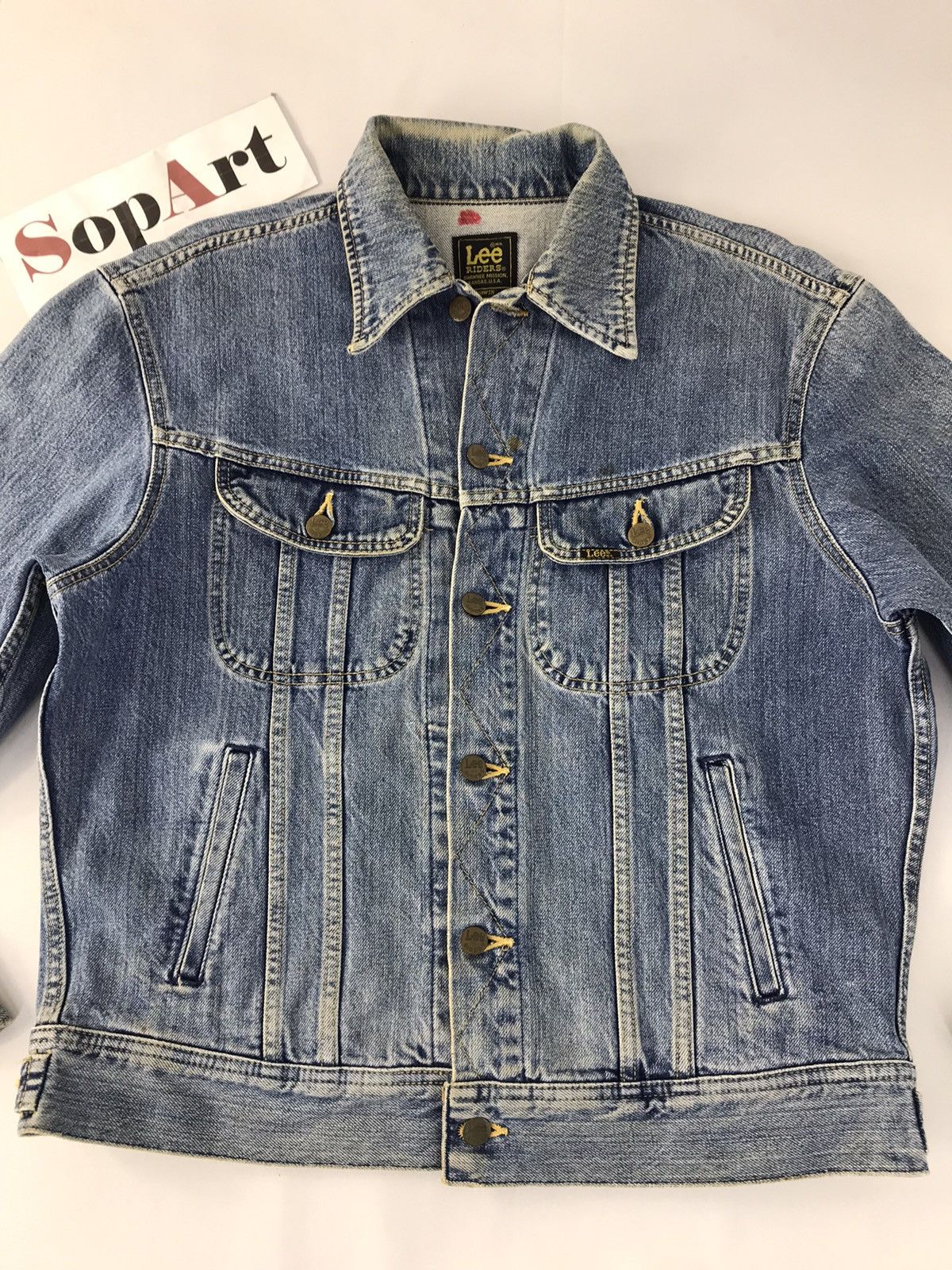 Edwin × Lee × Vintage Vintage Lee Riders By Edwin Trucker Denim Jeans Size US L / EU 52-54 / 3 - 3 Thumbnail