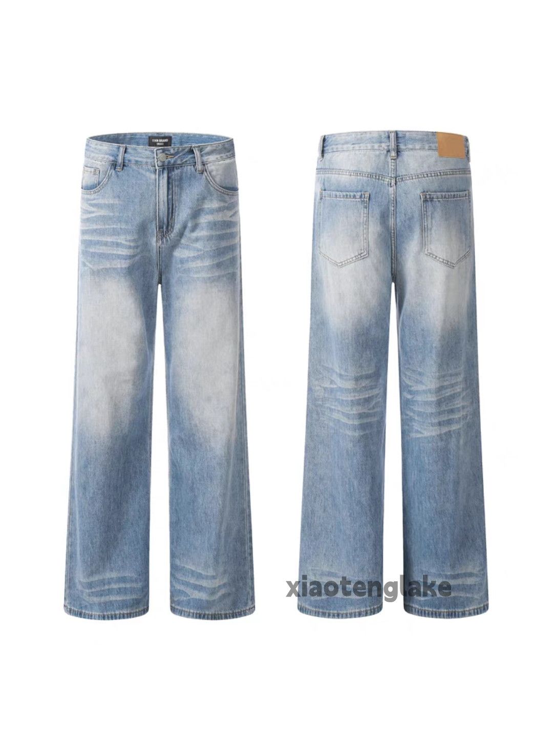 Jean Unisex washed faded cleanfit yuppie loose baggy jeans Size US 32 / EU 48 - 6 Thumbnail