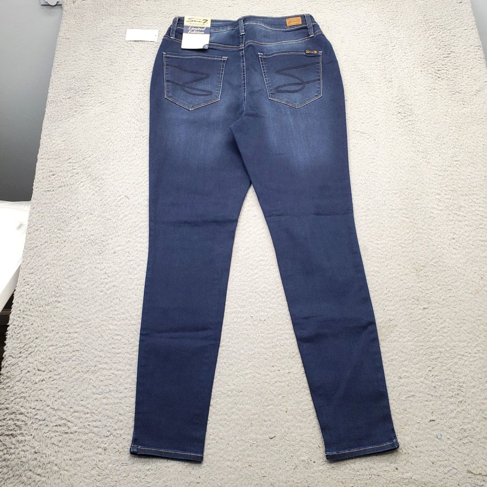 Vintage Seven7 Legging Jeans Women 12 Blue Denim Cotton Ultra High Rise Comfort Size 34" / US 12 / IT 48 - 2 Thumbnail