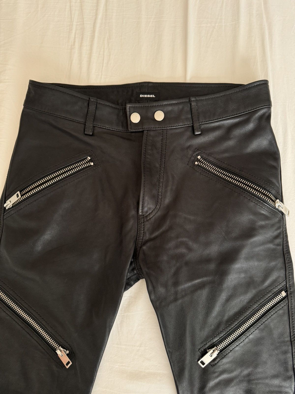 Diesel DIESEL Black Leather Pants Size US 31 - 2 Thumbnail