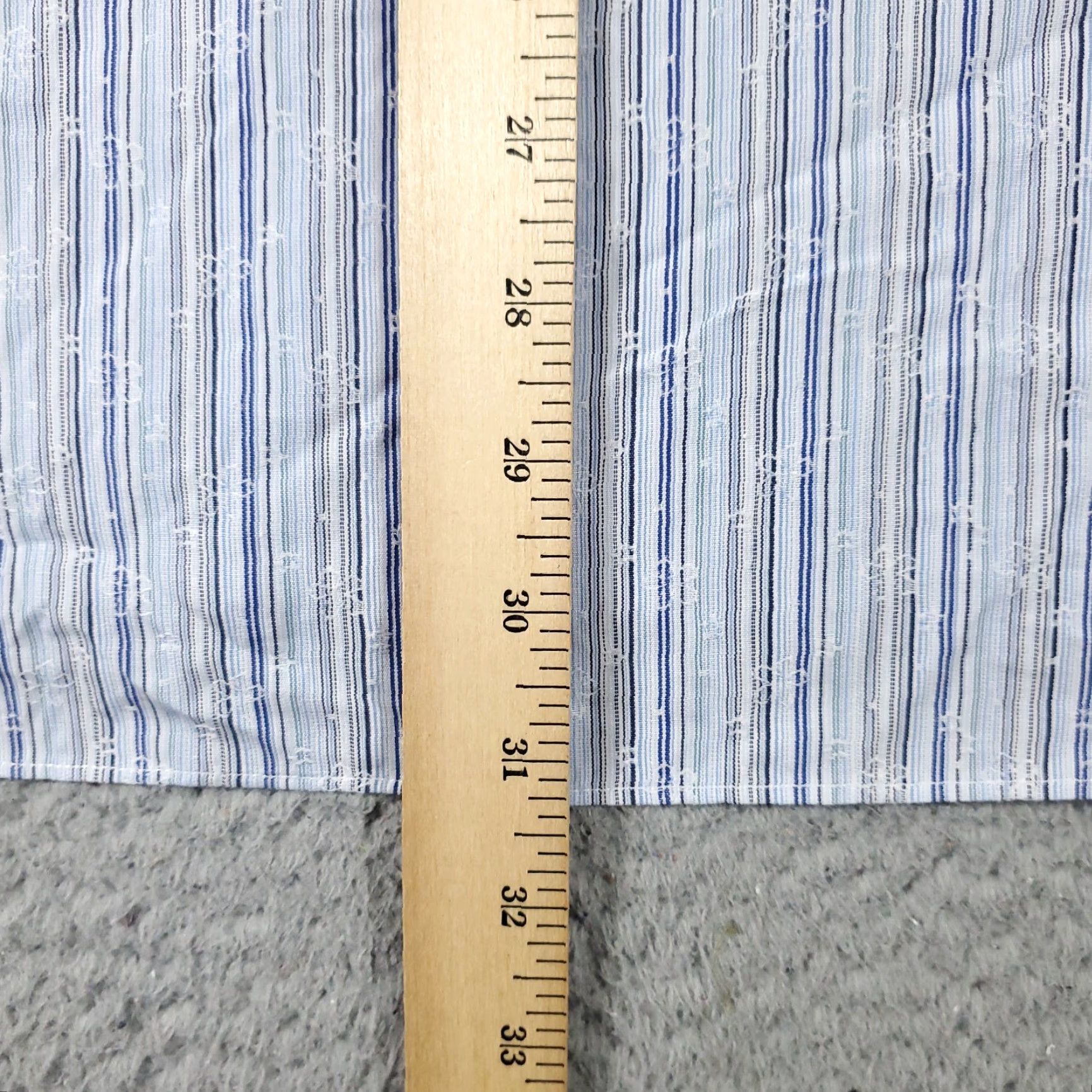 BUGATCHI Bugatchi Uomo Dress Shirt Mens 16.5 Blue Striped Long Sleeve Button Up Regular Fit Size 42R - 5 Thumbnail