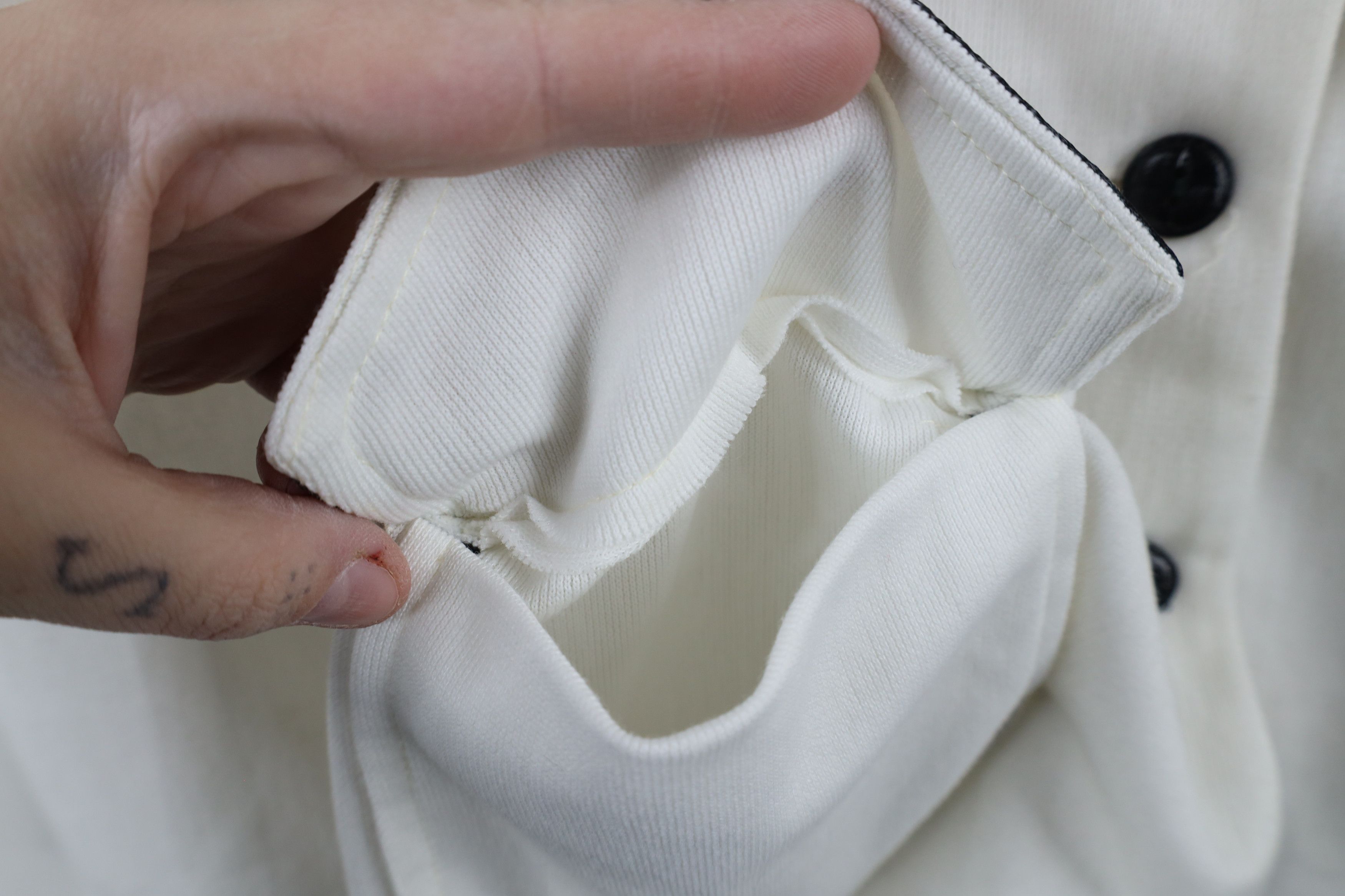 Vintage Vintage 70s Streetwear Ribbed Knit Blazer Jacket White USA Size L / US 10 / IT 46 - 4 Thumbnail