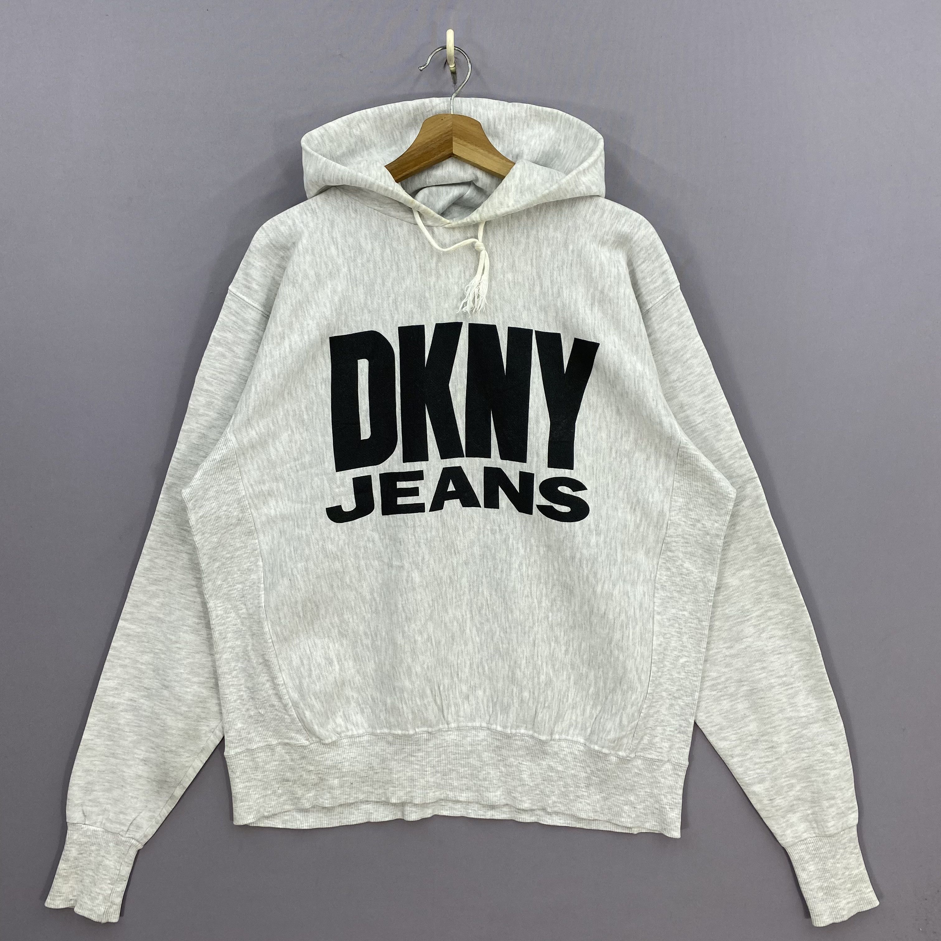 DKNY Vintage Y2K DKNY Jeans USA Hoodie Spellout Sweatshirt Size US XL / EU 56 / 4 - 2 Thumbnail