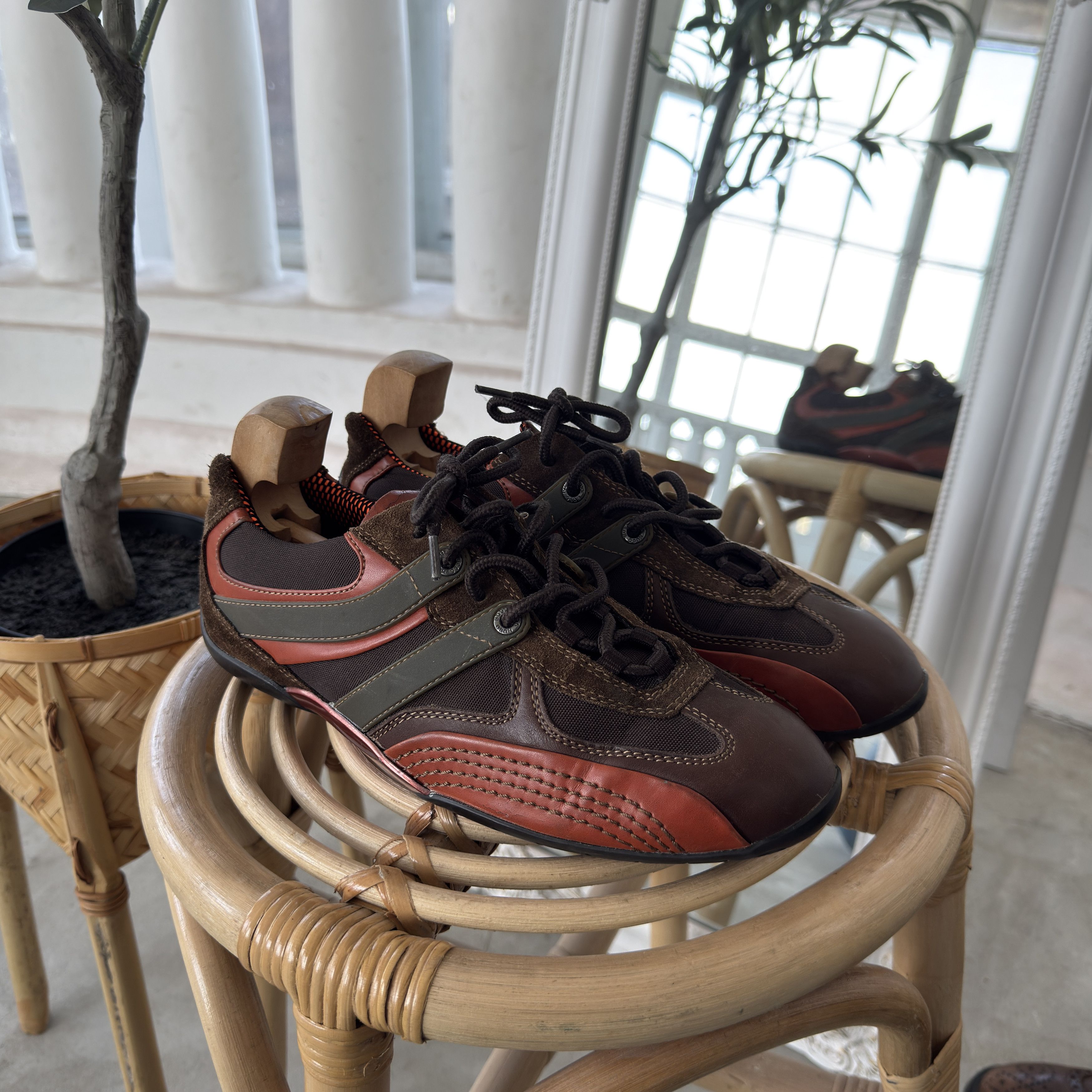 Hugo Boss Hugo Boss Orange Brown Leather Suede Sneakers Shoes EU 41 Size US 8 / EU 41 - 3 Thumbnail