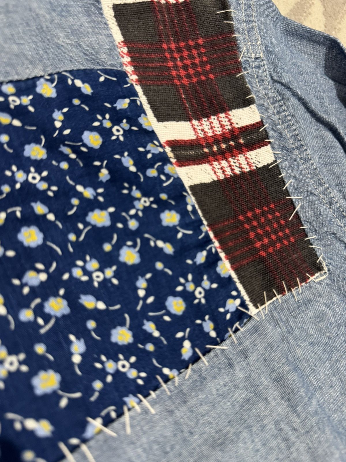 Japanese Brand × Visvim Visvim Sashiko Chambray Shirt Size US XL / EU 56 / 4 - 4 Thumbnail