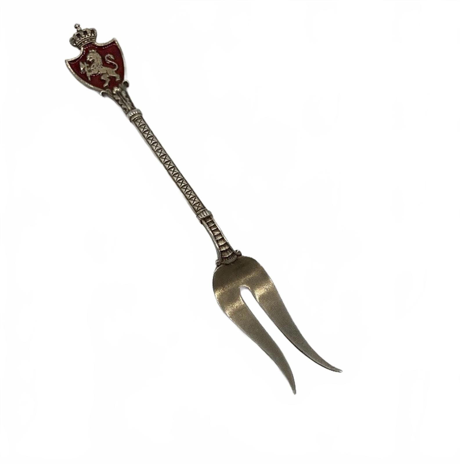 Other Marius Hammer 930 Silver Coat of Arms NORWAY Crest Lion FORK Size ONE SIZE - 2 Thumbnail