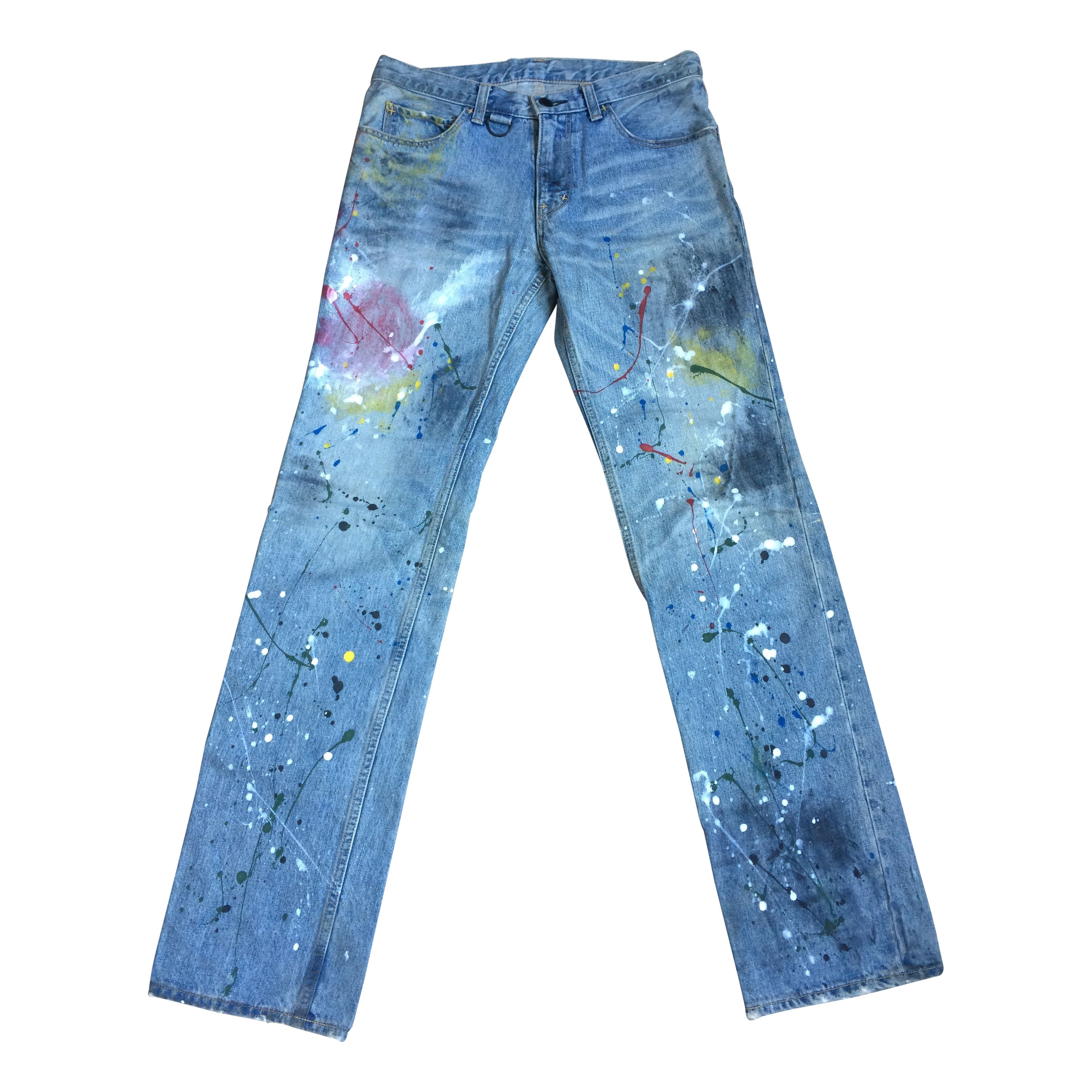 Number (N)ine SS06 Painted Denim Size US 30 / EU 46 - 1 Thumbnail