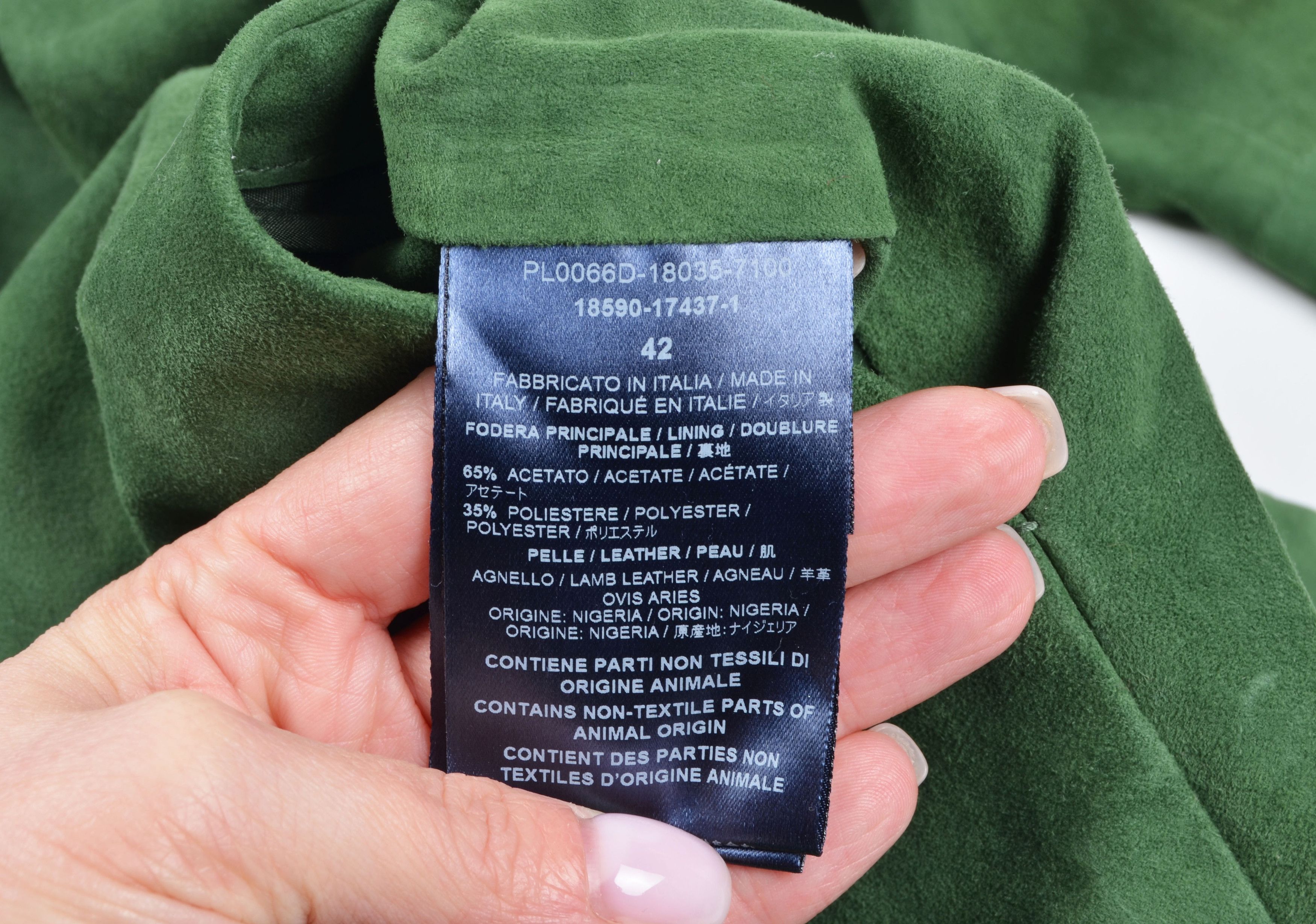 Herno Herno Lamb Leather Green Long Sleeve Coat Size M / US 6-8 / IT 42-44 - 9 Thumbnail