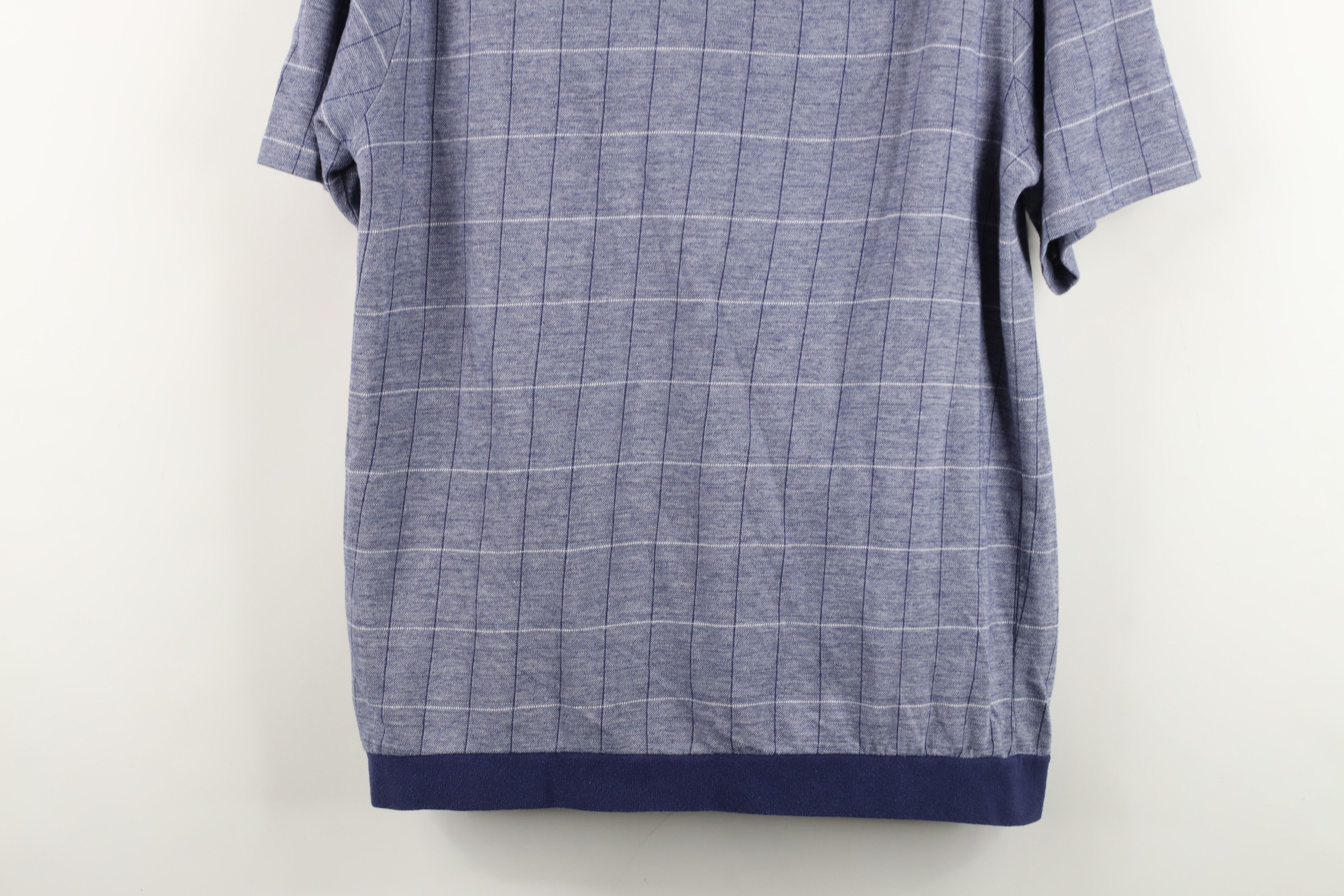 Vintage Vintage 90s Streetwear Knit Pullover Polo Shirt Blue Size US L / EU 52-54 / 3 - 14 Thumbnail