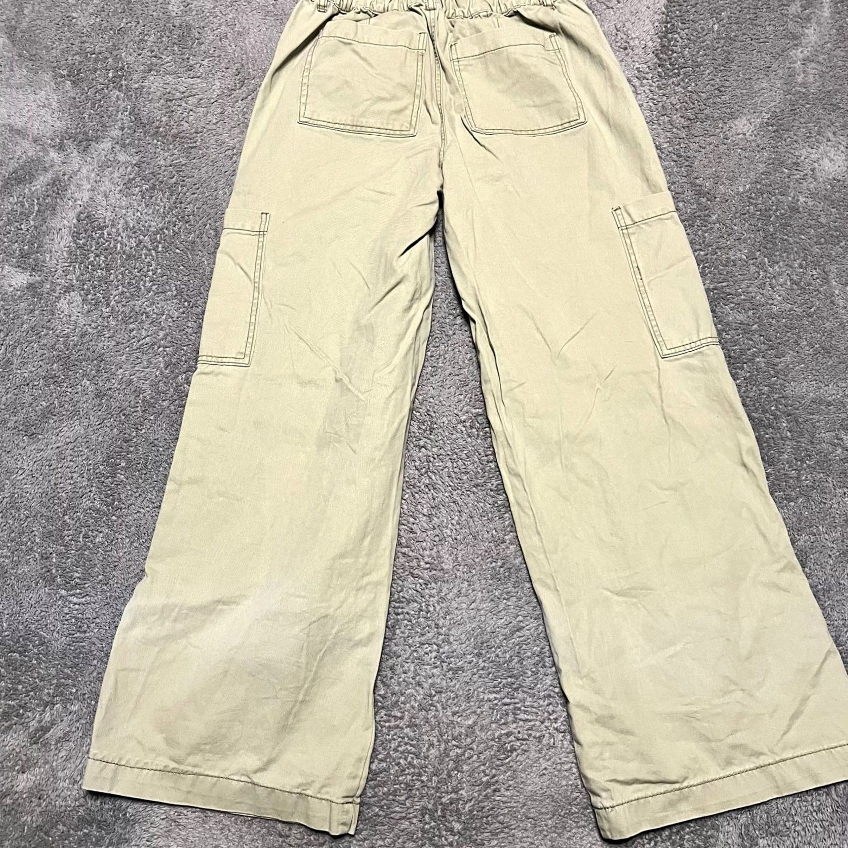 Vintage Kensie Jeans Cargo Pants Womens 10/30 Light Green Wide Leg Distressed Utility, Cargo, Women, 10, Regular, Green, Kensie Jeans Cargo Pants, 29-32 x 30 Size 32" / US 10 / IT 46 - 3 Thumbnail