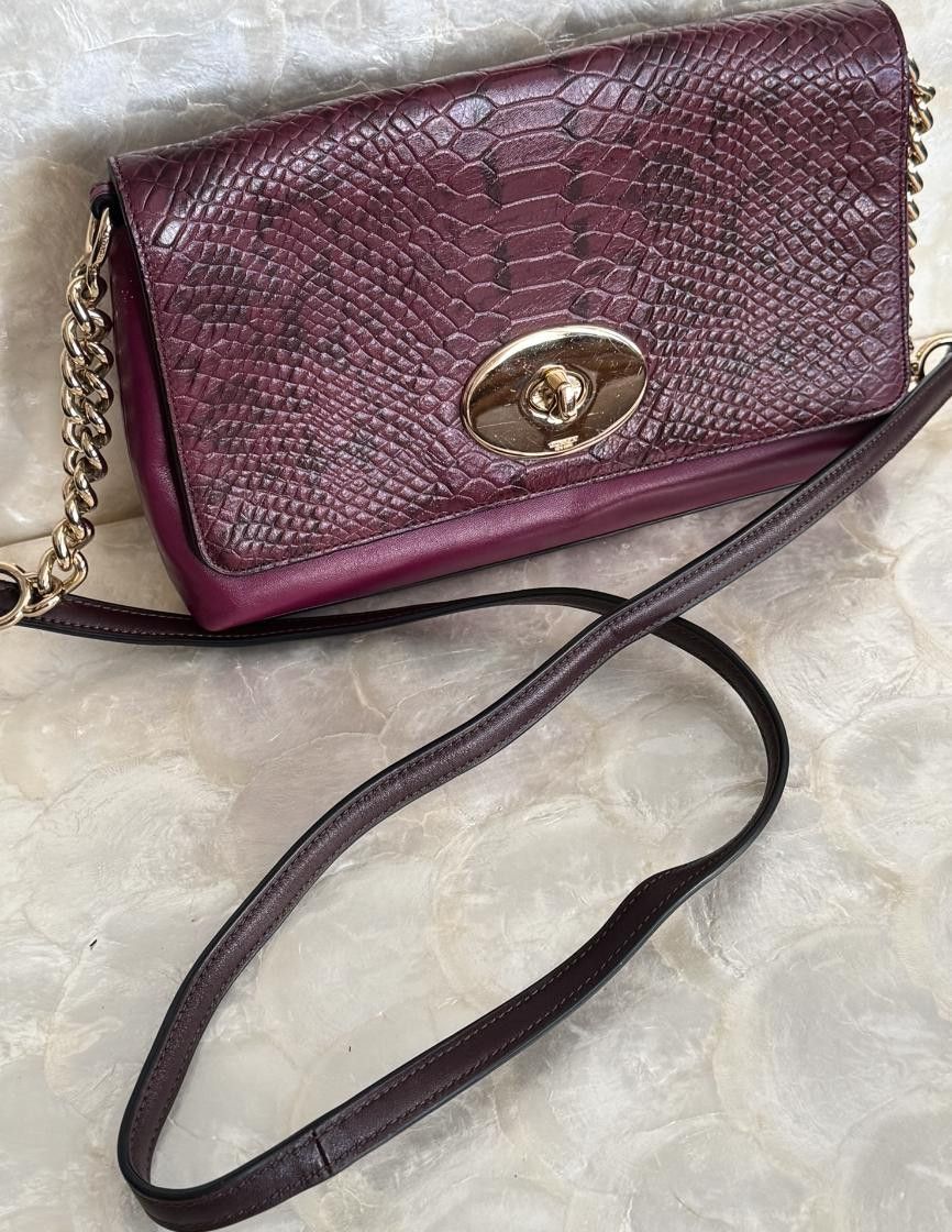 Coach Coach Purple Snake Skin Crossbody Size ONE SIZE - 1 Thumbnail