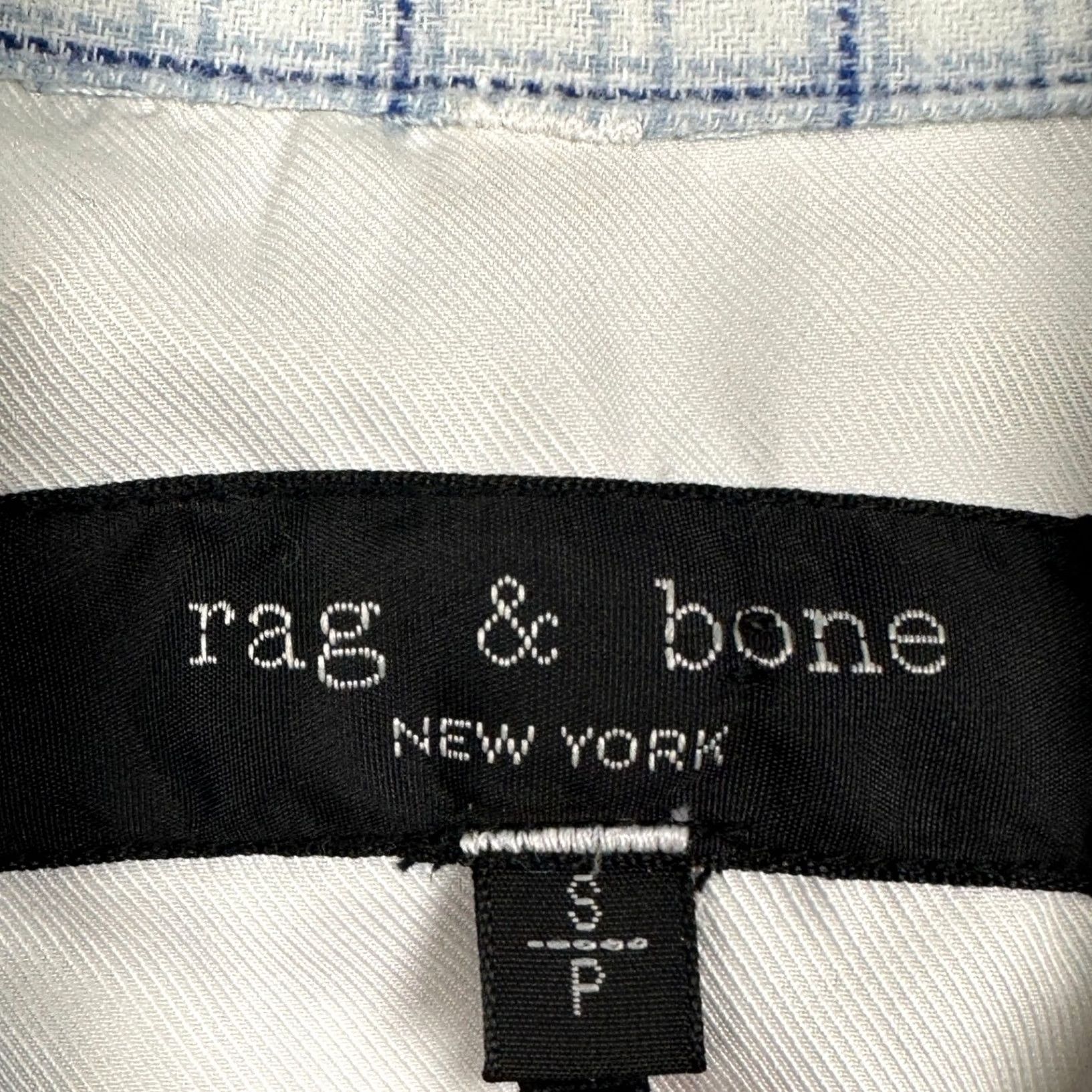 Rag & Bone Rag & bone Shirt Mens Small Blue White Flannel Button Up Grid Check Long Sleeve Size US S / EU 44-46 / 1 - 4 Thumbnail