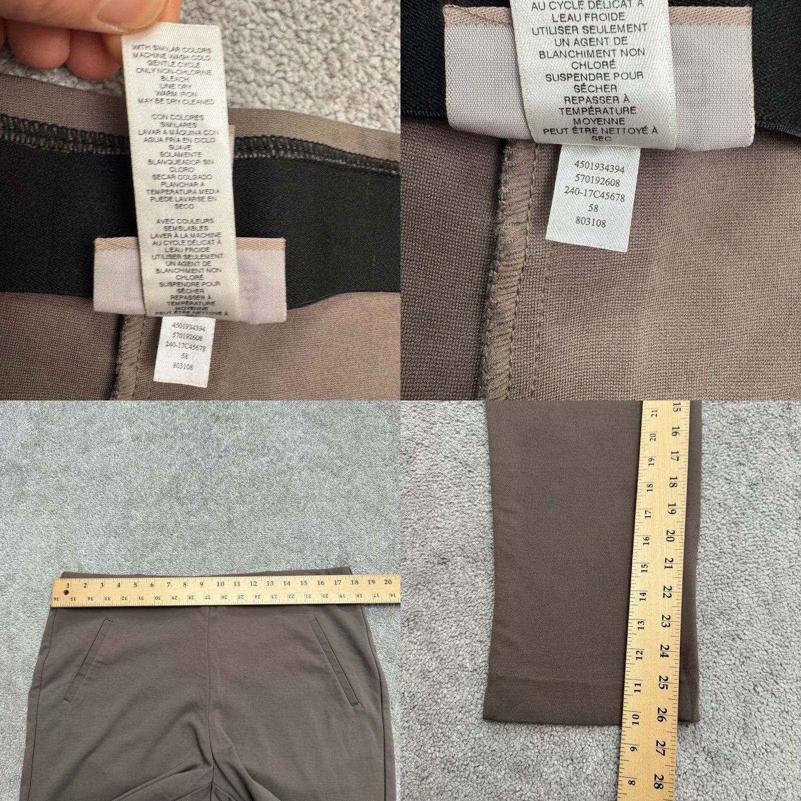 Old Navy Chico's Pull On Ankle Trouser Pants Womens 2.5 Brown Mid Rise Stretch Work 36x26 Black Nylon Rayon Spandex Cropped Straight Classic 90s Size 26" / US 2 / IT 38 - 8 Thumbnail