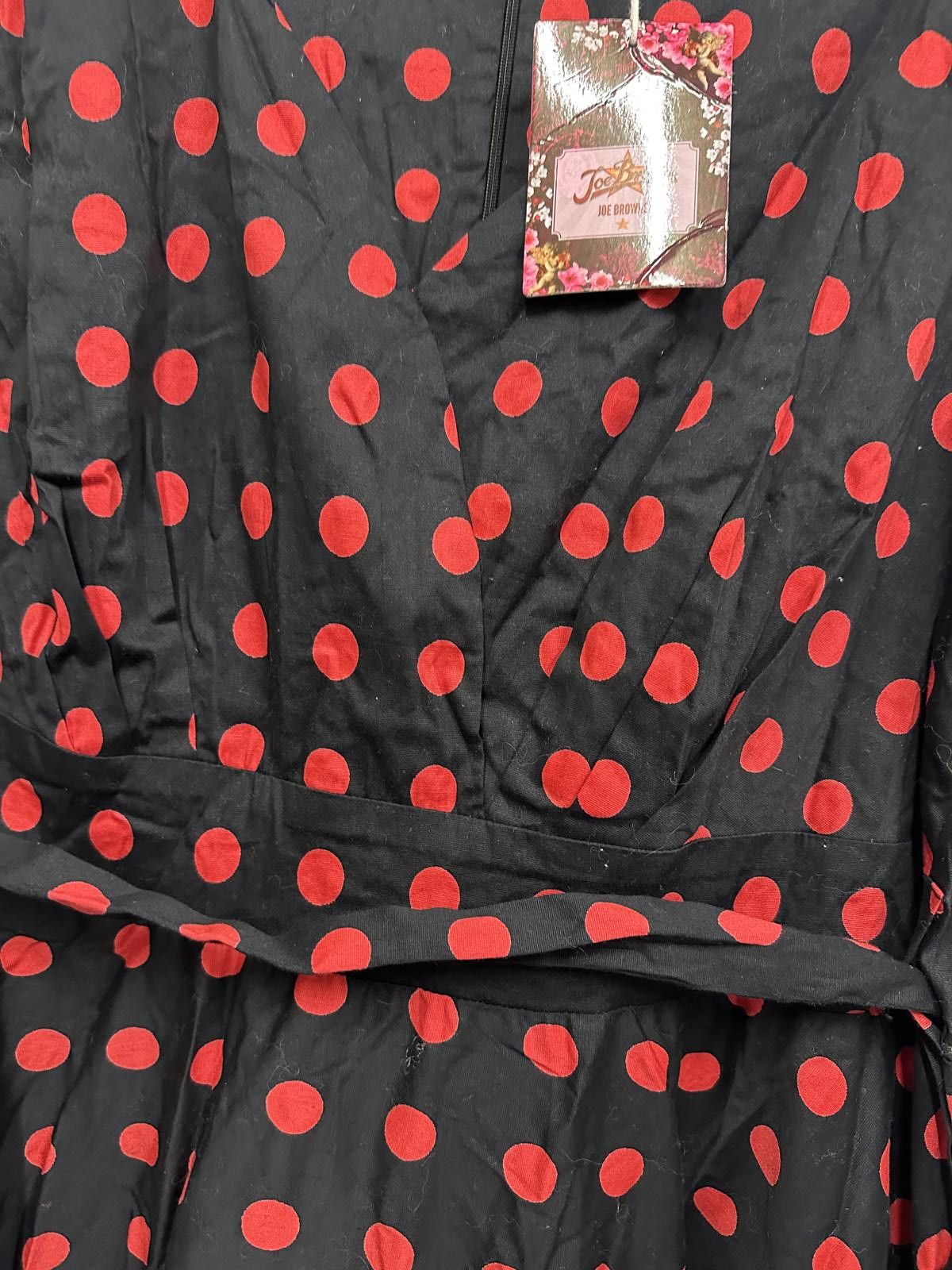 Joe Browns Joe Browns Black Midi Dress with Red Polka Dots Size M / US 6-8 / IT 42-44 - 3 Thumbnail