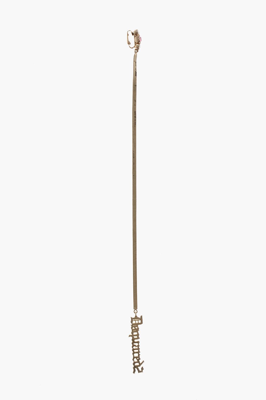 Dsquared2 Single Maxi Earring with Logo Pendant in Gothic Motif Size ONE SIZE - 1 Thumbnail