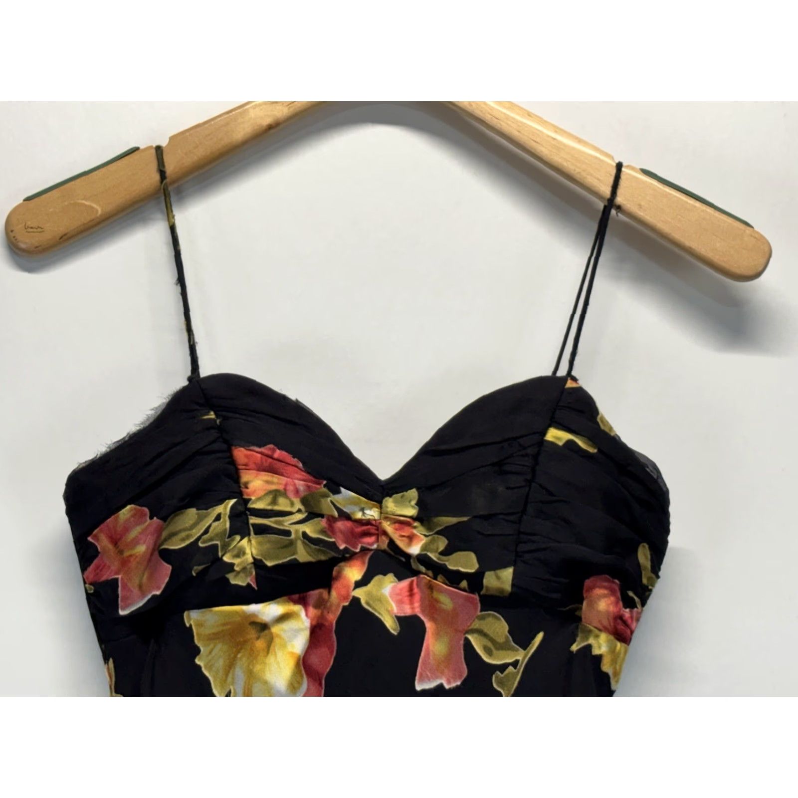 Vintage VINTAGE Patra Women's Midi Dress Silk Blend Black Floral Fairy Sleeveless Party Formal Sz 6 Size M / US 6-8 / IT 42-44 - 2 Thumbnail